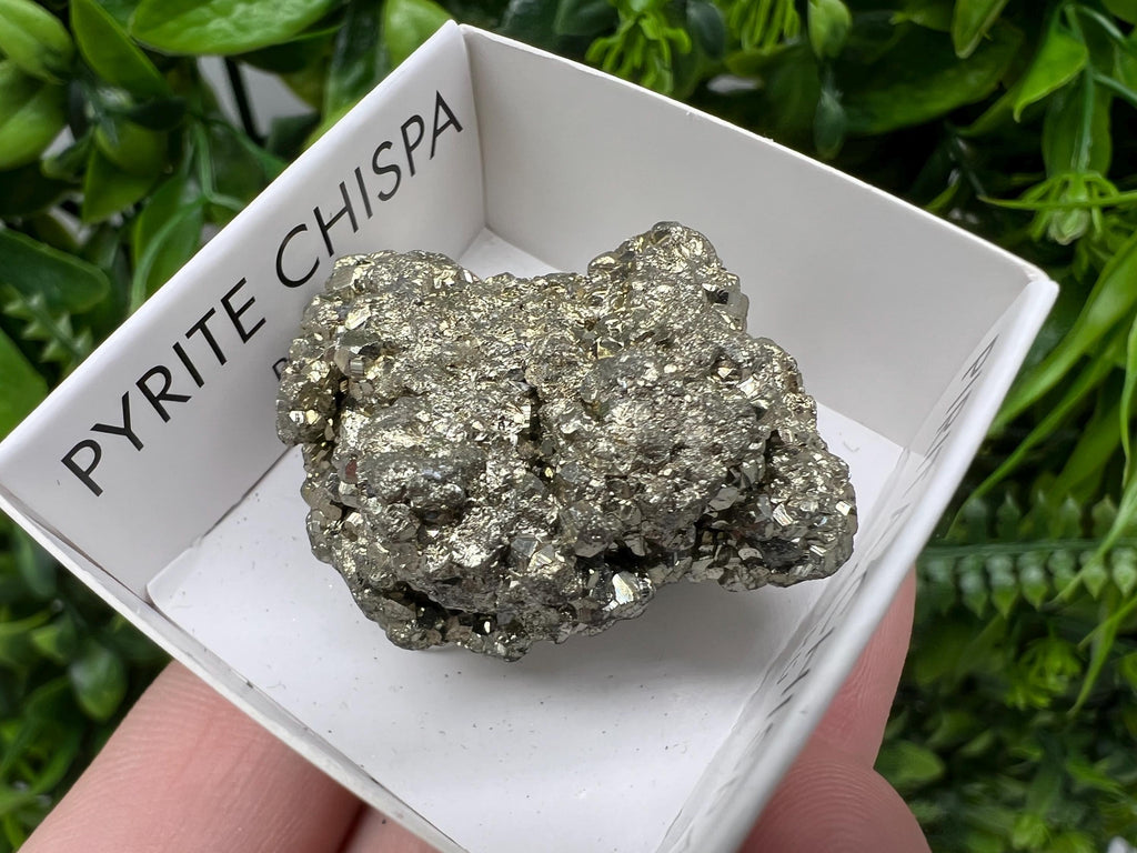 Peruvian Pyrite Cube: Natural Gold Mineral Specimen, Home Decor Stone (3/3.7cm