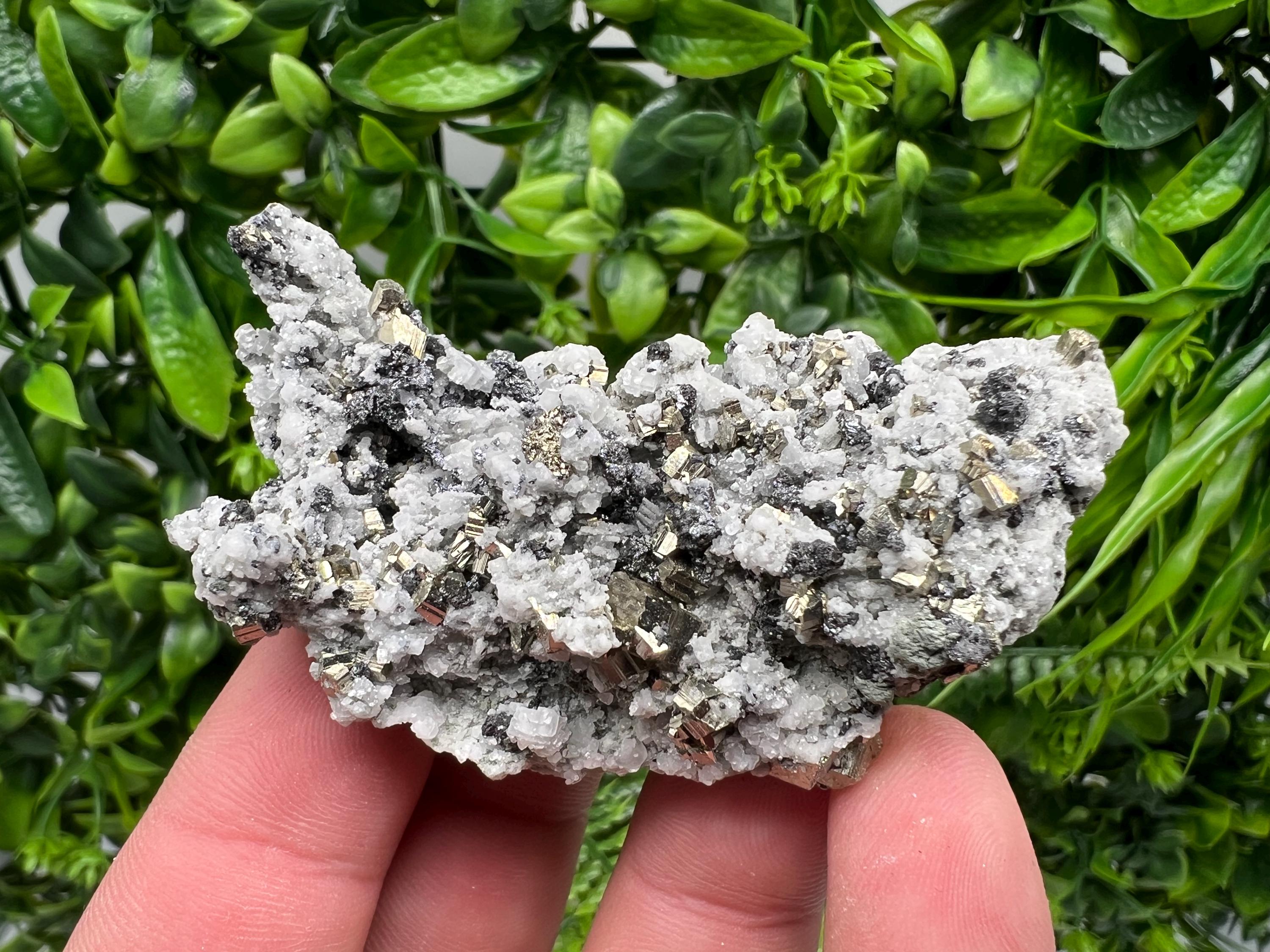 Stunning Pyrite on Quartz,Calcite from Borieva mine,Madan,Bulgaria,natural,collectible mineral specimen,home decor stone,collection crystal