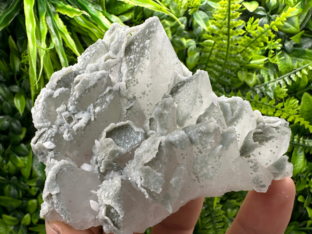 Quartz with Chalcedony and Chlorite: Natural Crystal Decor