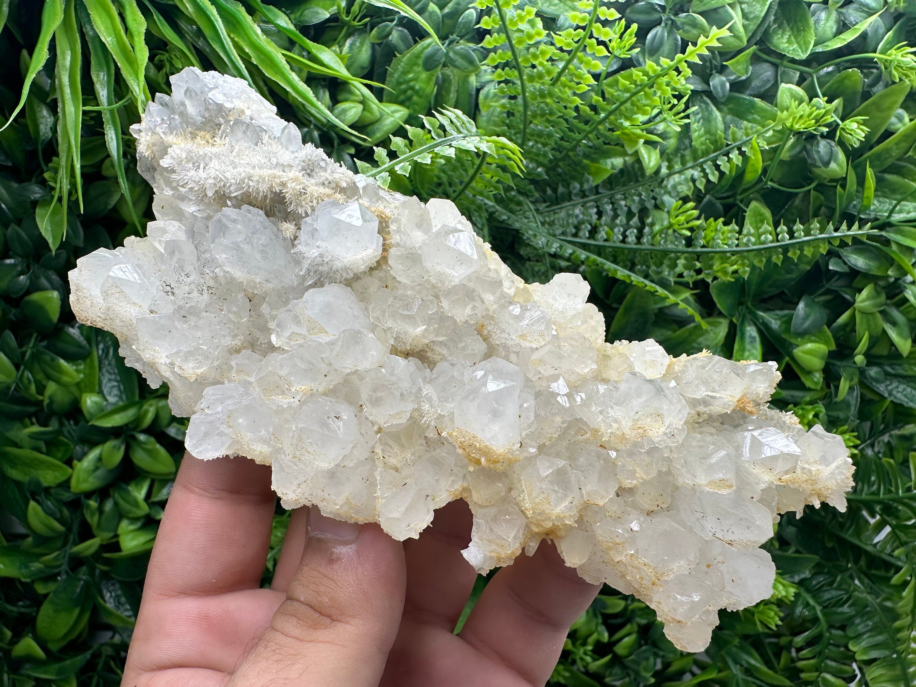 Quartz with Limonite: Natural Crystal Home Decor