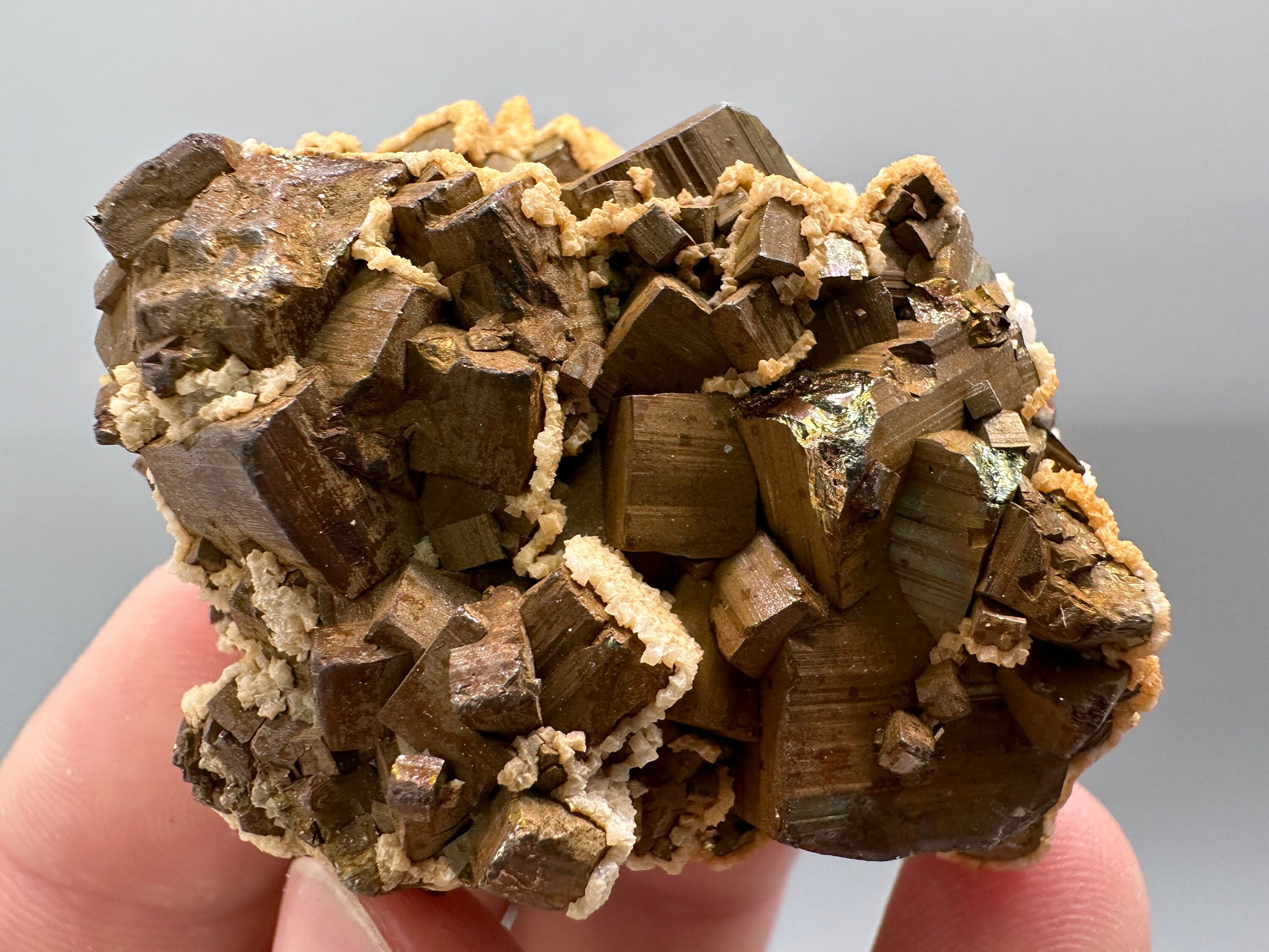 Pyrite with Iron Oxide & Dolomite, Bulgaria Mineral Specimen