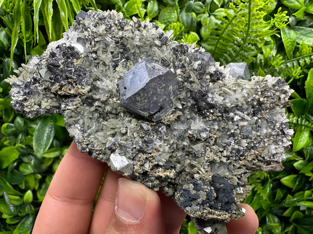 Galena Pyrite Sphalerite on Quartz, Madan Bulgaria Mineral Specimen