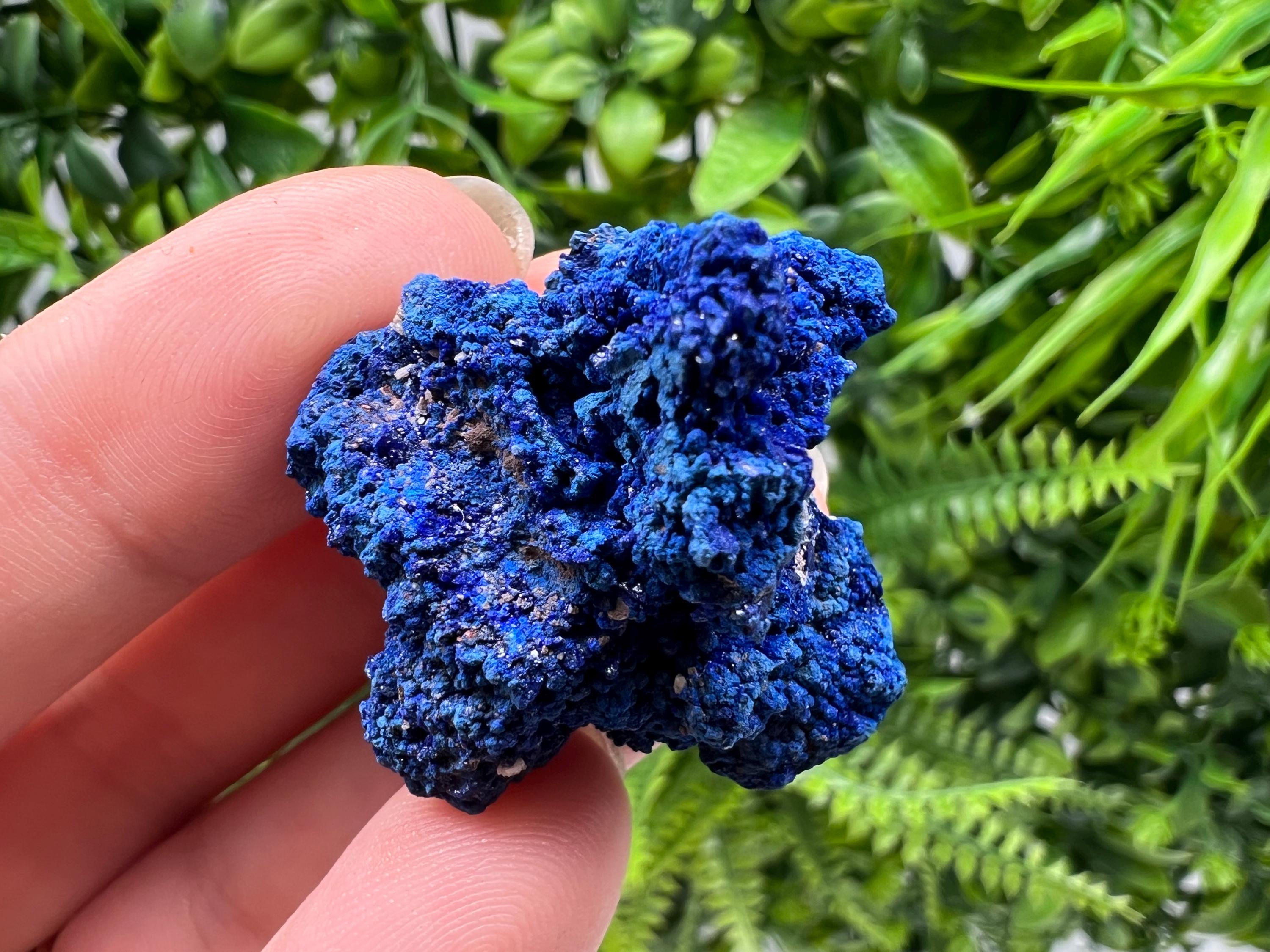 Crystallized Azurite-Kerrouchen,Morocco-Blue Azurite Specimen-High Quality Blue Azurite-Azurite Mineral Specimen, gemmy,lustrous of Azurite