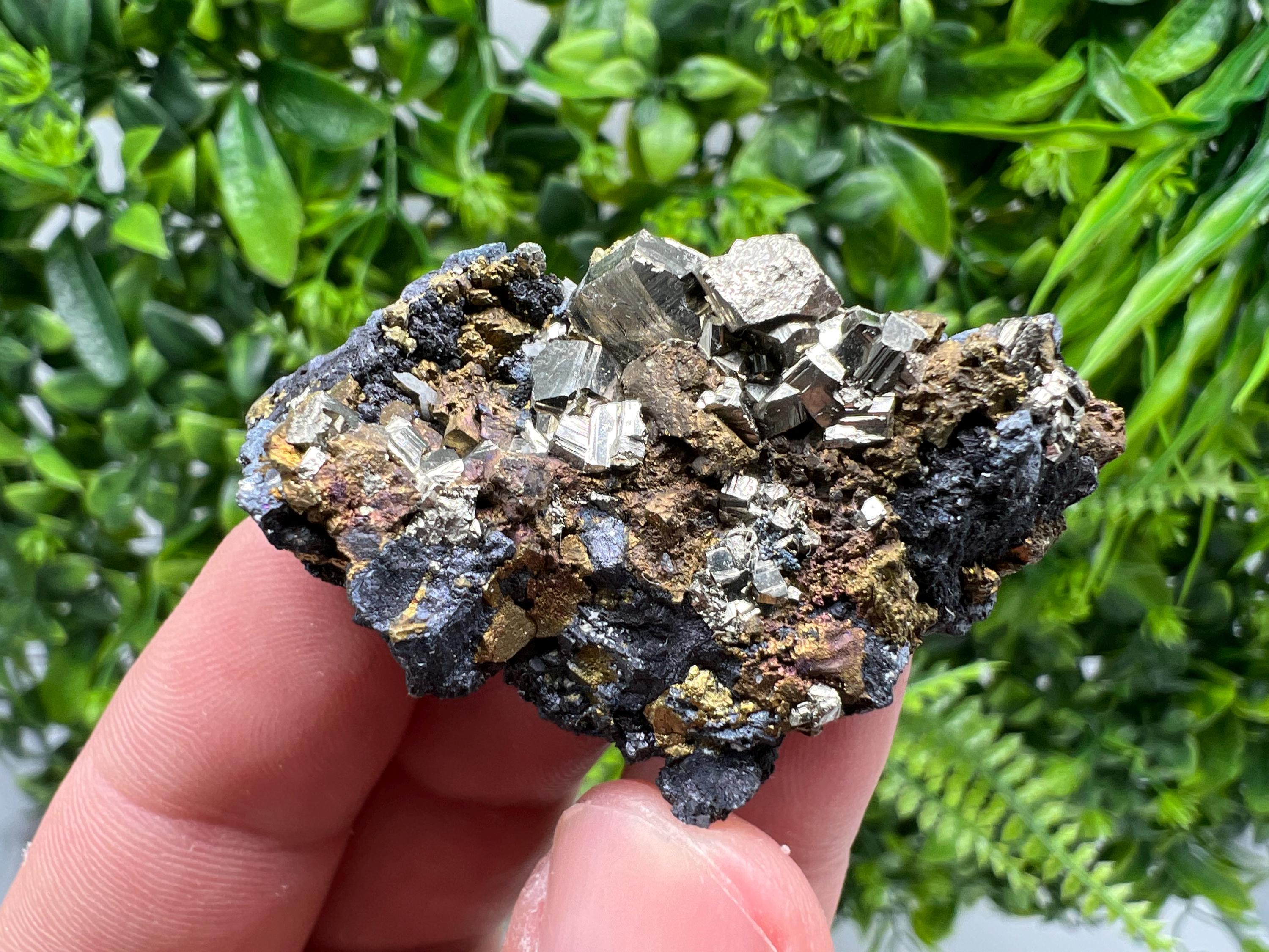 Golden Pyrite Cluster: Sphalerite Mineral Specimen, Bulgaria