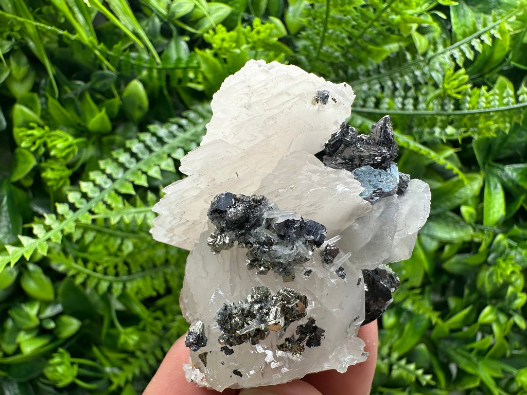 Galena Sphalerite Pyrite Quartz on Calcite, Bulgaria Mineral Specimen