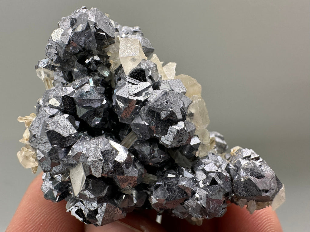 Shiny Galena with Calcite: Borieva Mine, Bulgaria