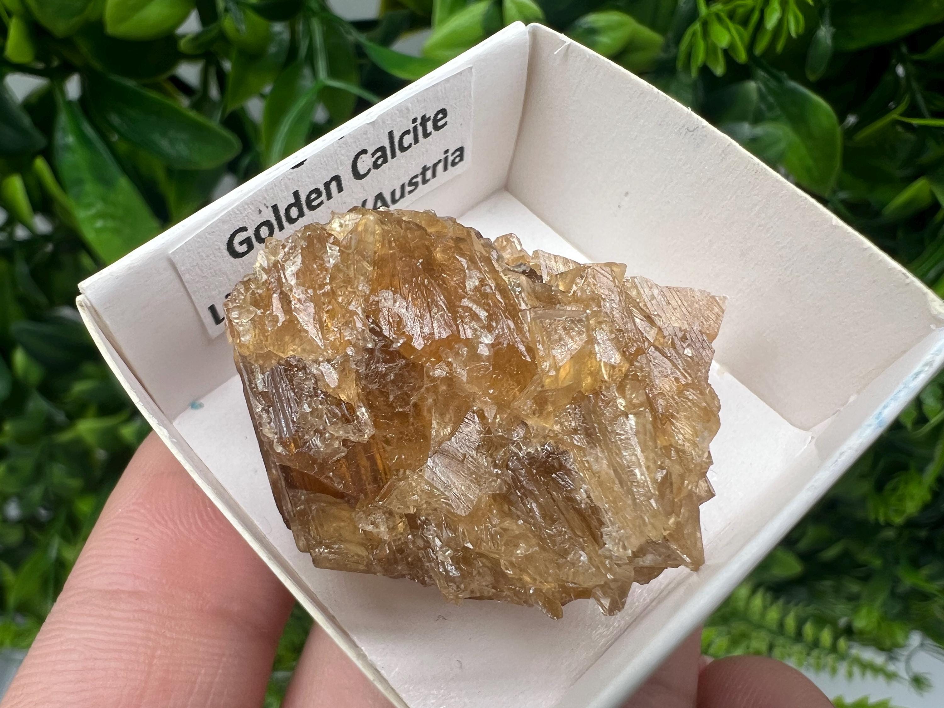 Raw Honey Calcite Stone: Golden Crystal (4/3 cm