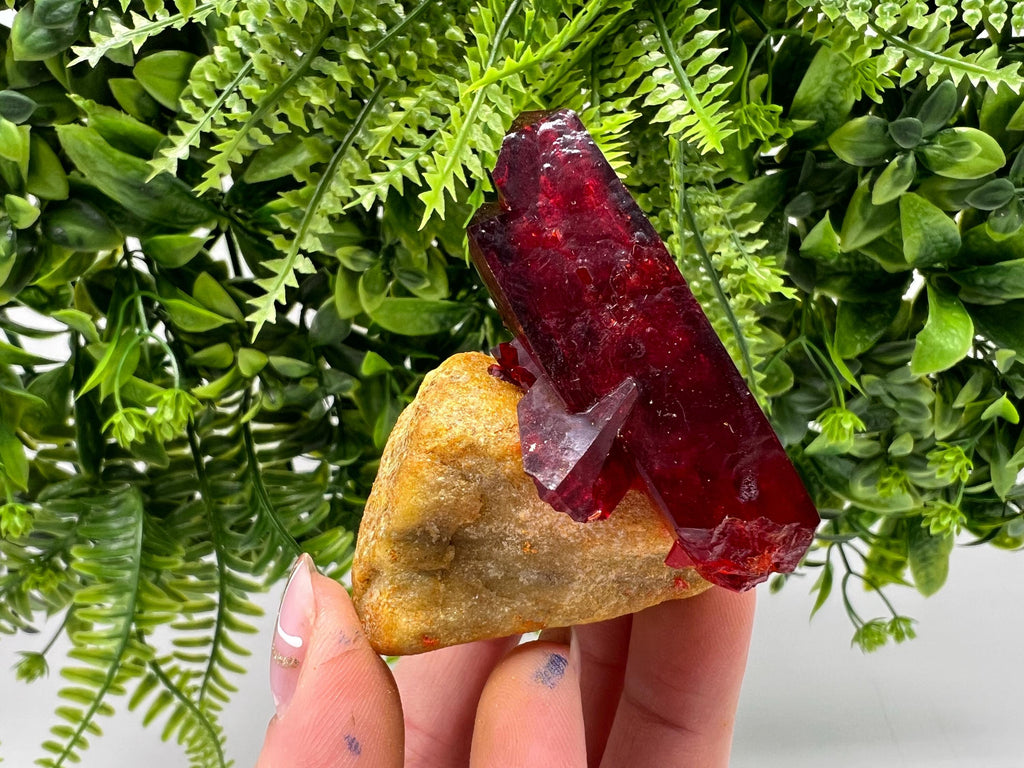 XXL Lab-Grown Pruskite Ruby Crystal on Matrix, Poland