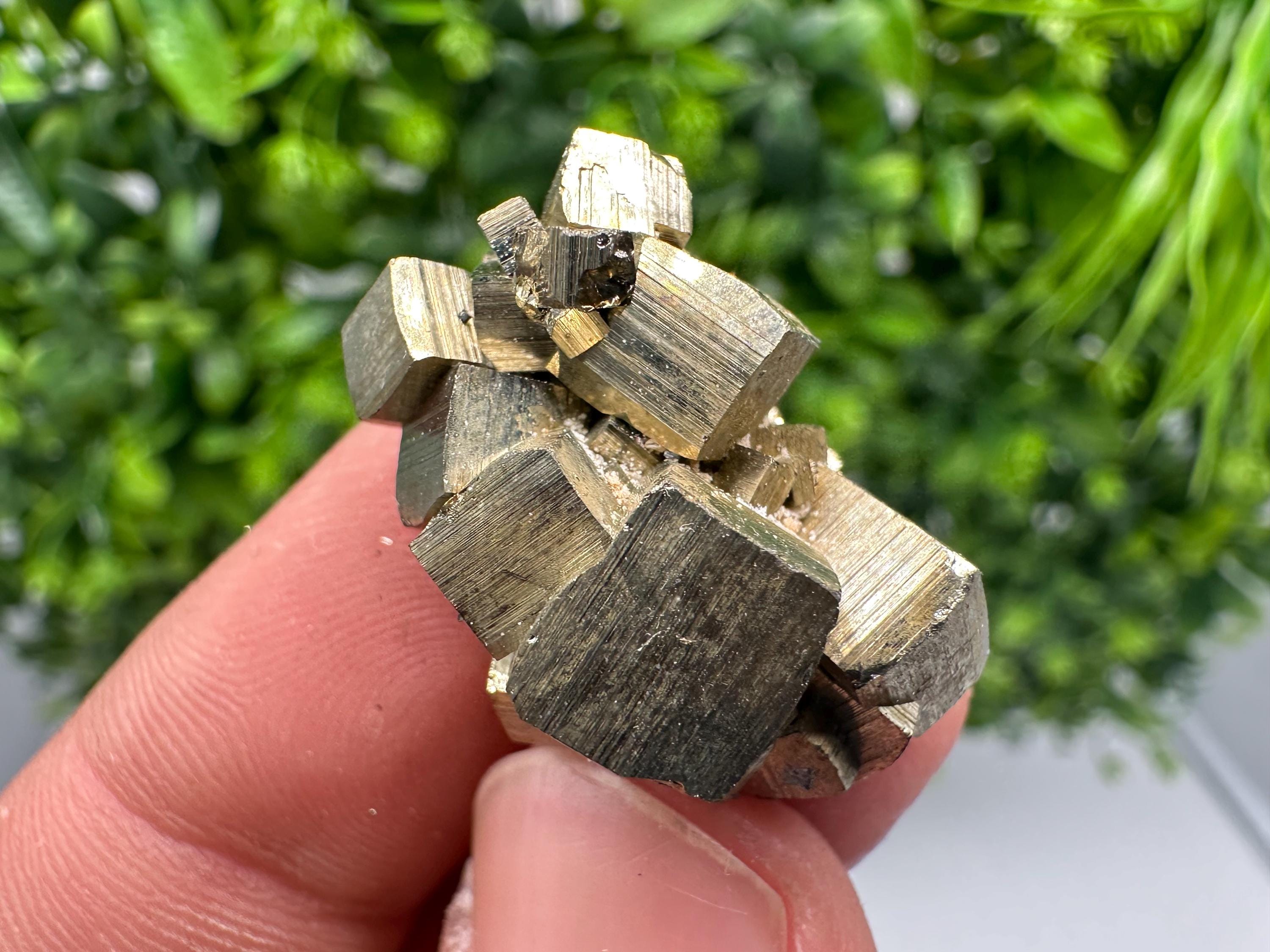 Rainbow Pyrite with Calcite, Natural Crystal Mineral Specimen, Bulgaria