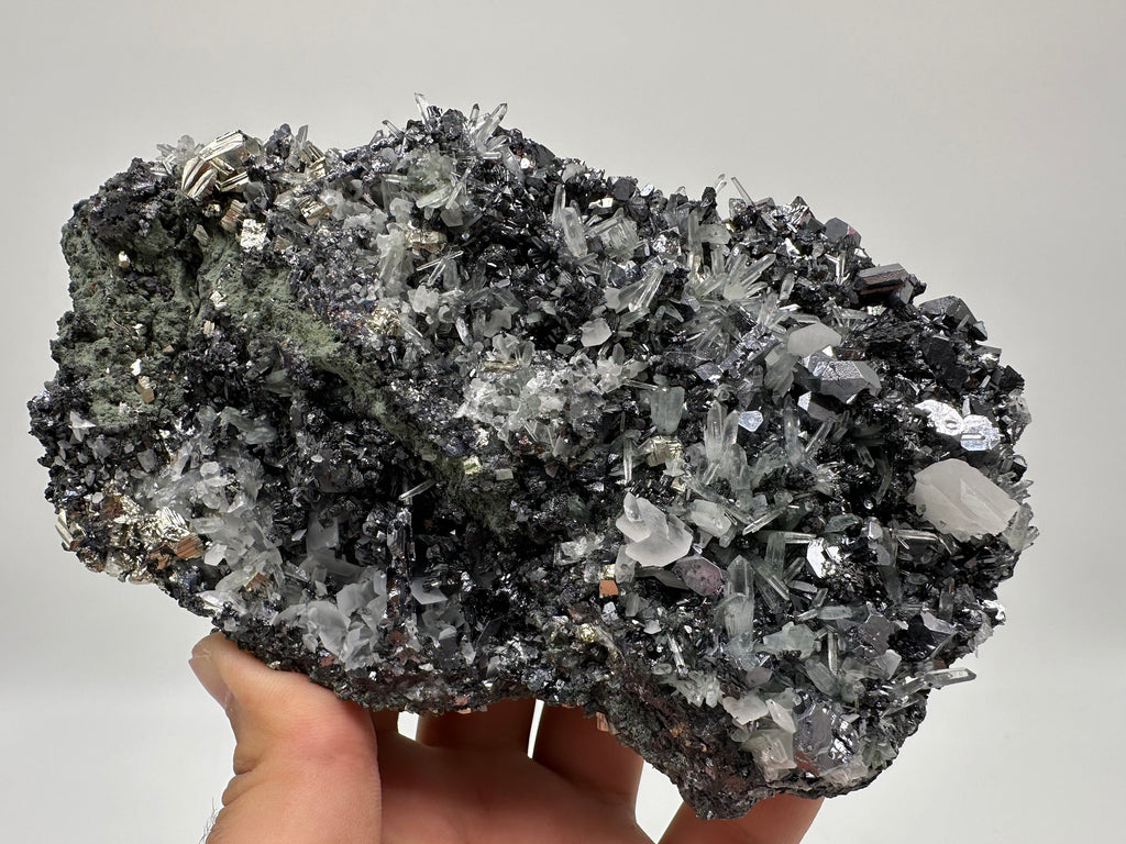 Galena Spinel Law, Sphalerite, Quartz, and Calcite Mineral Specimen