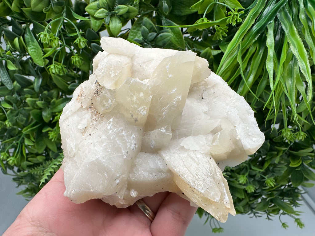 Calcite on Green Quartz: Laki Bulgaria Healing Crystal