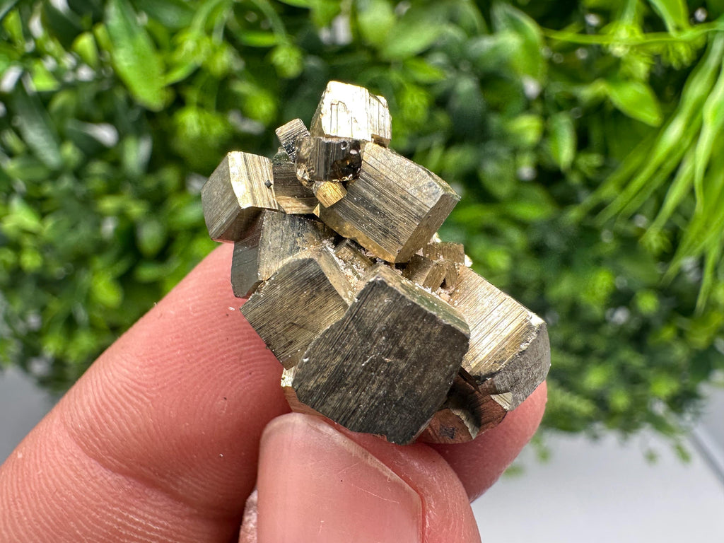 Rainbow Pyrite with Calcite, Natural Crystal Mineral Specimen, Bulgaria