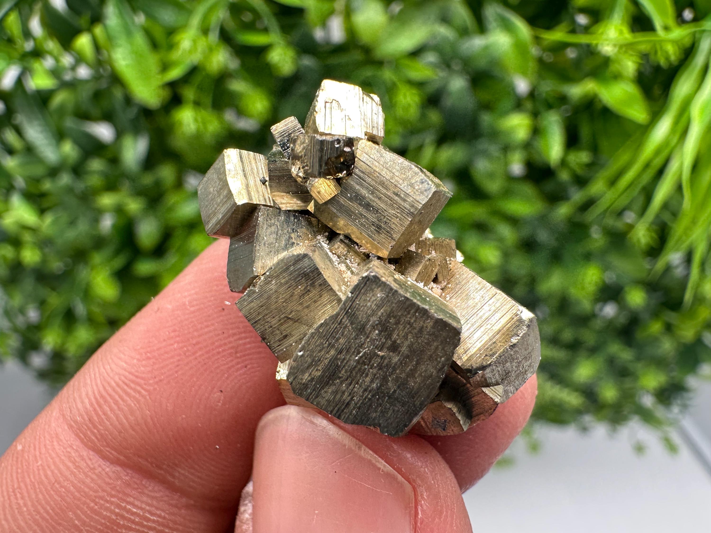 Rainbow Pyrite with Calcite, Natural Crystal Mineral Specimen, Bulgaria