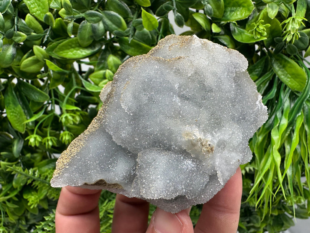 Blue Chalcedony Quartz with Chlorite Inclusions: Bulgarian Crystal Decor