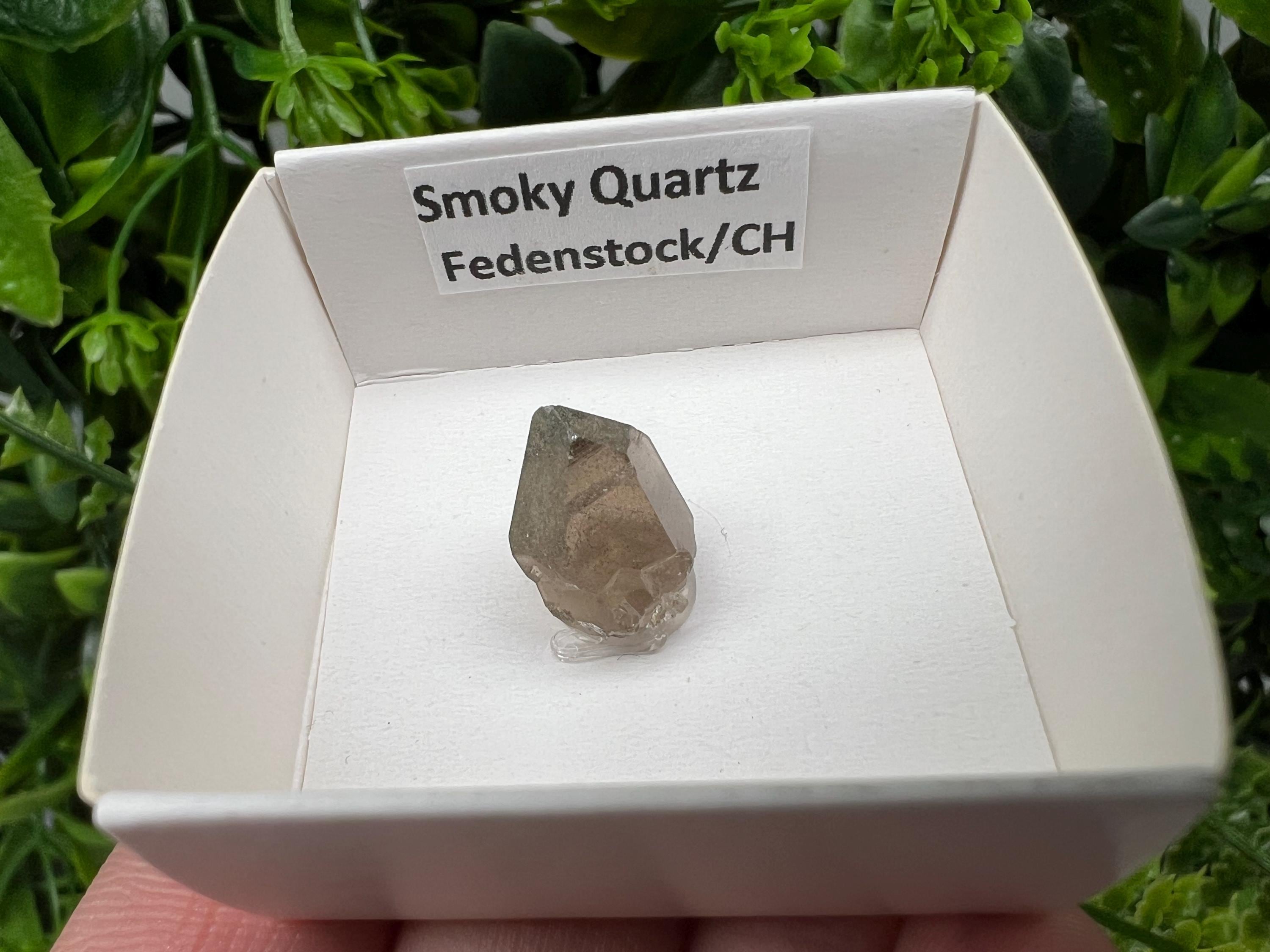 Rare Fedenstock Smoky Quartz Point, Swiss Mineral Specimen (15MM)