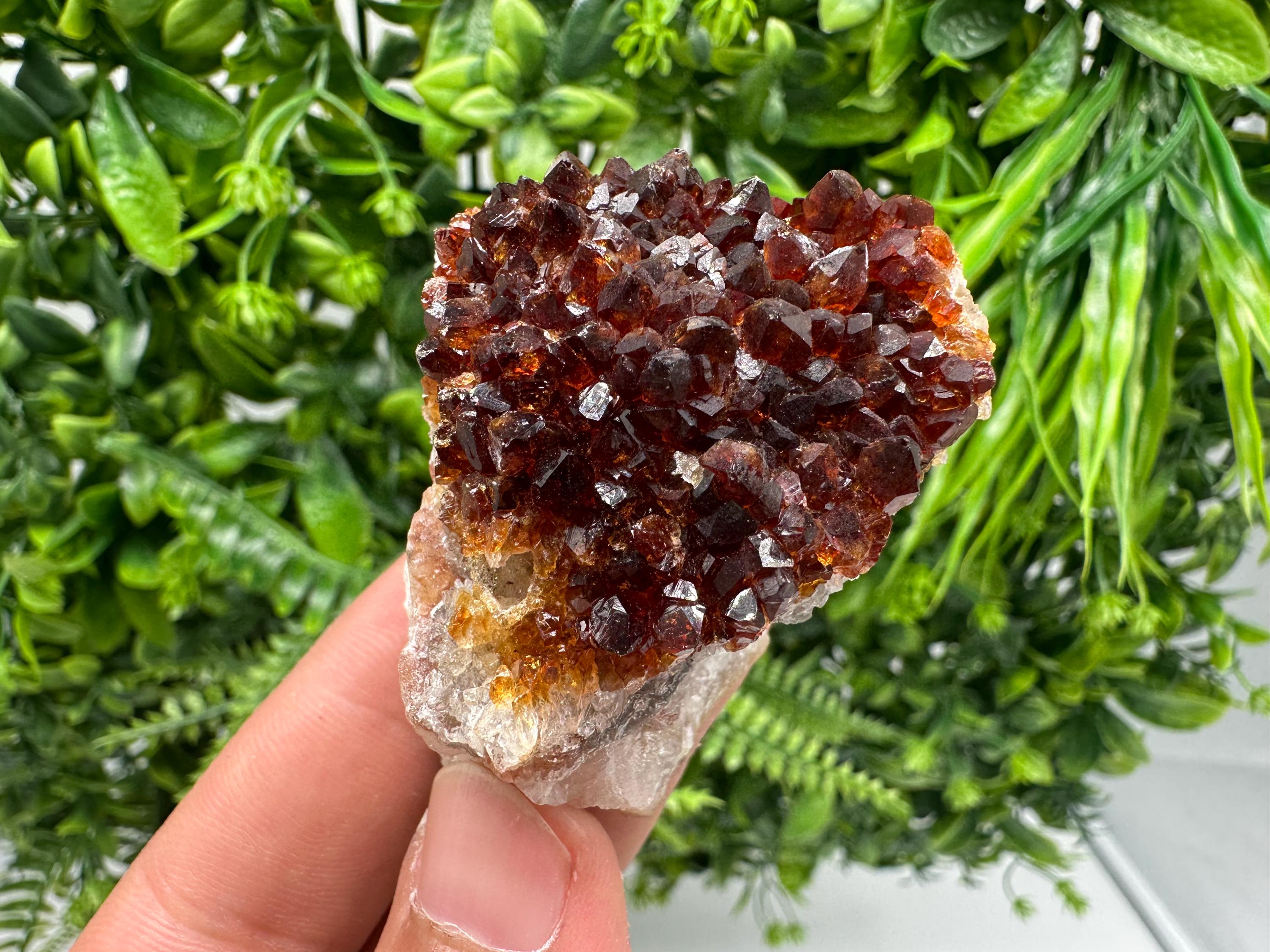 Citrine Crystal Cluster with Hematite Inclusions - Brazil