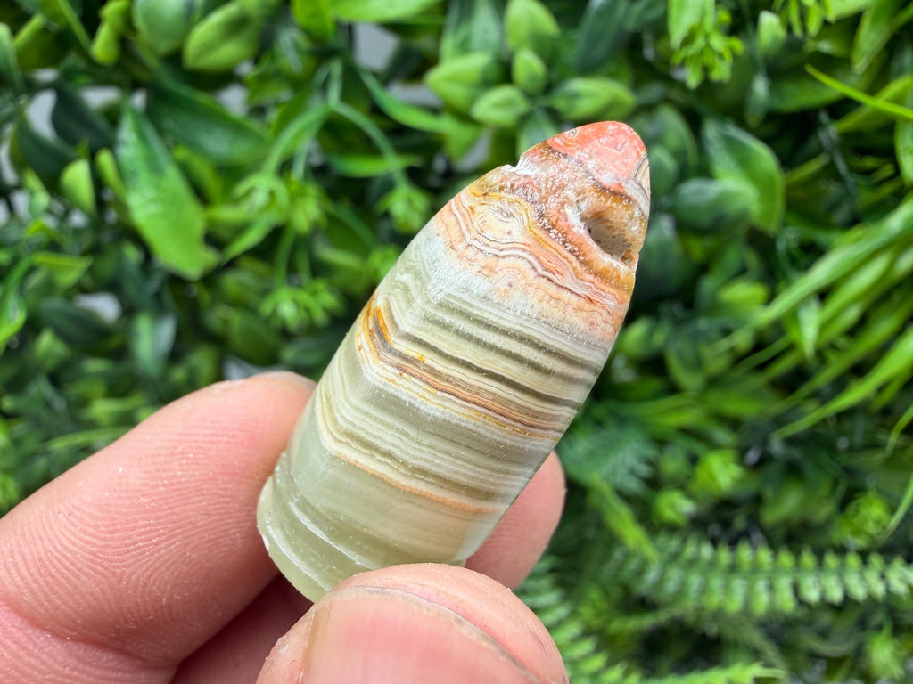 Green Onyx Bullet – Multigreen Onyx Crystal Point, Grounding Energy, Spiritual Decor