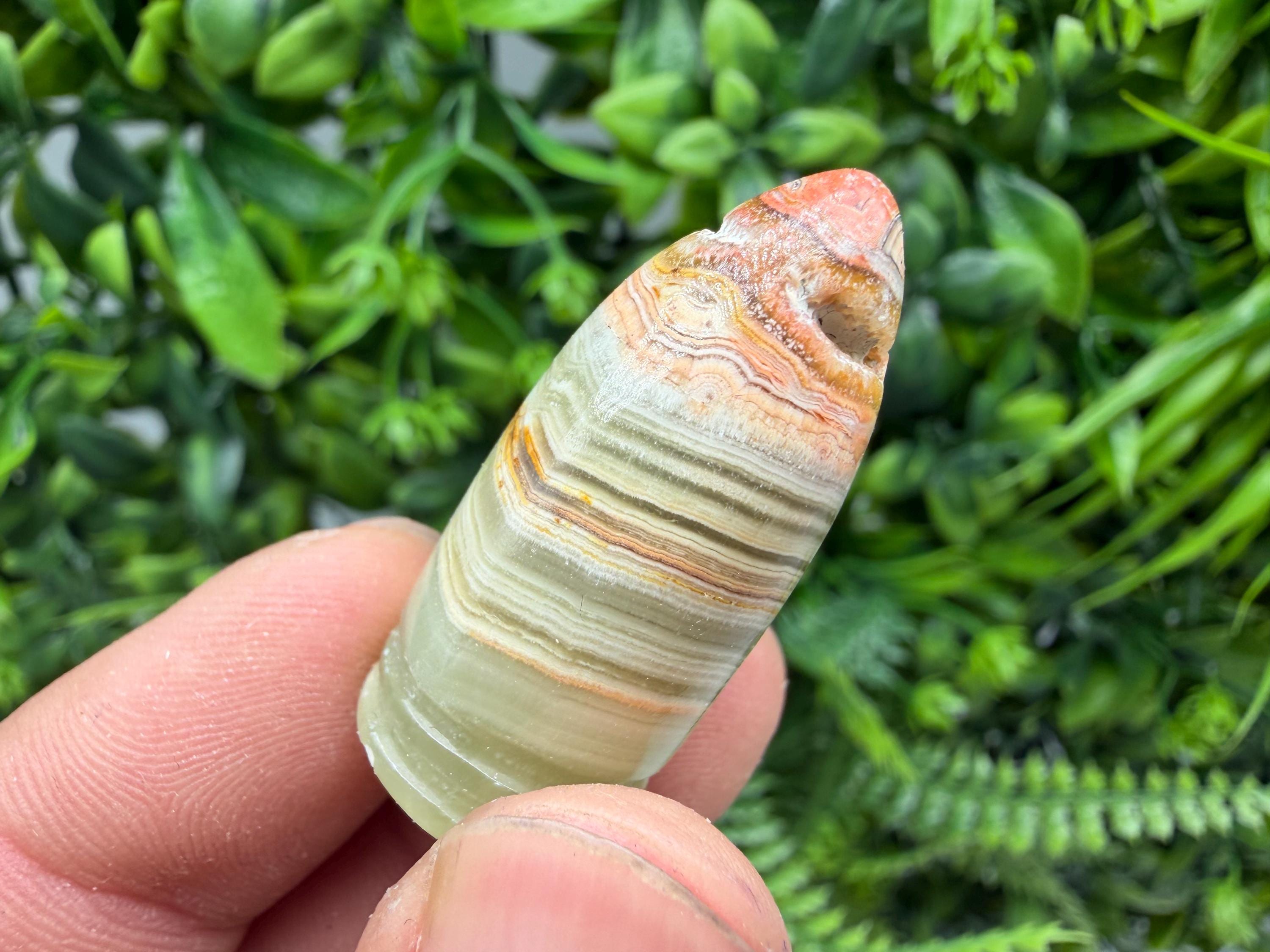 Green Onyx Bullet – Multigreen Onyx Crystal Point, Grounding Energy, Spiritual Decor