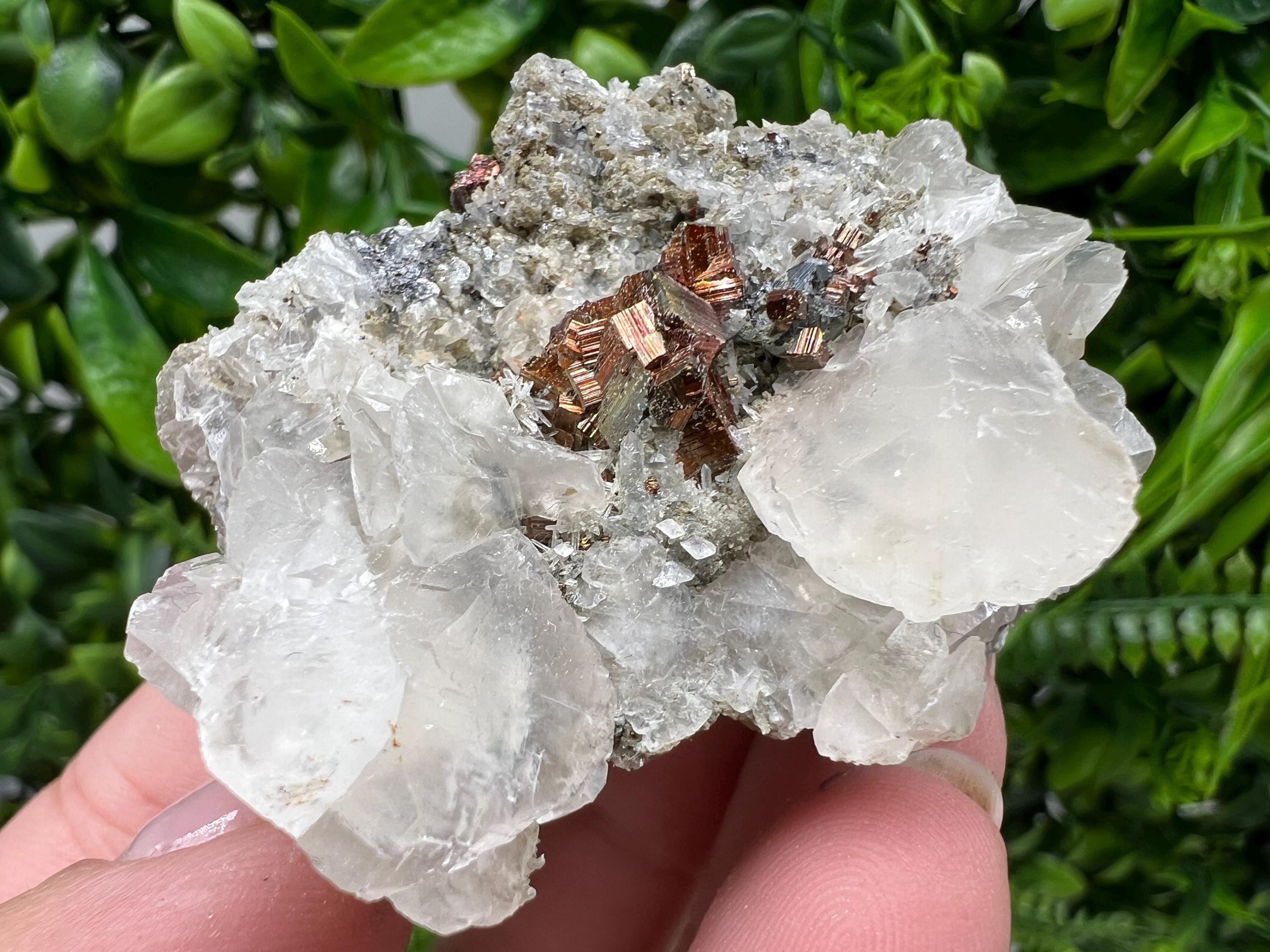 Wonderful Red Pyrite,Calcite on Quartz from Borieva mine,Madan,Bulgaria,natural,collectible mineral specimen,home decor stone,gift minerals