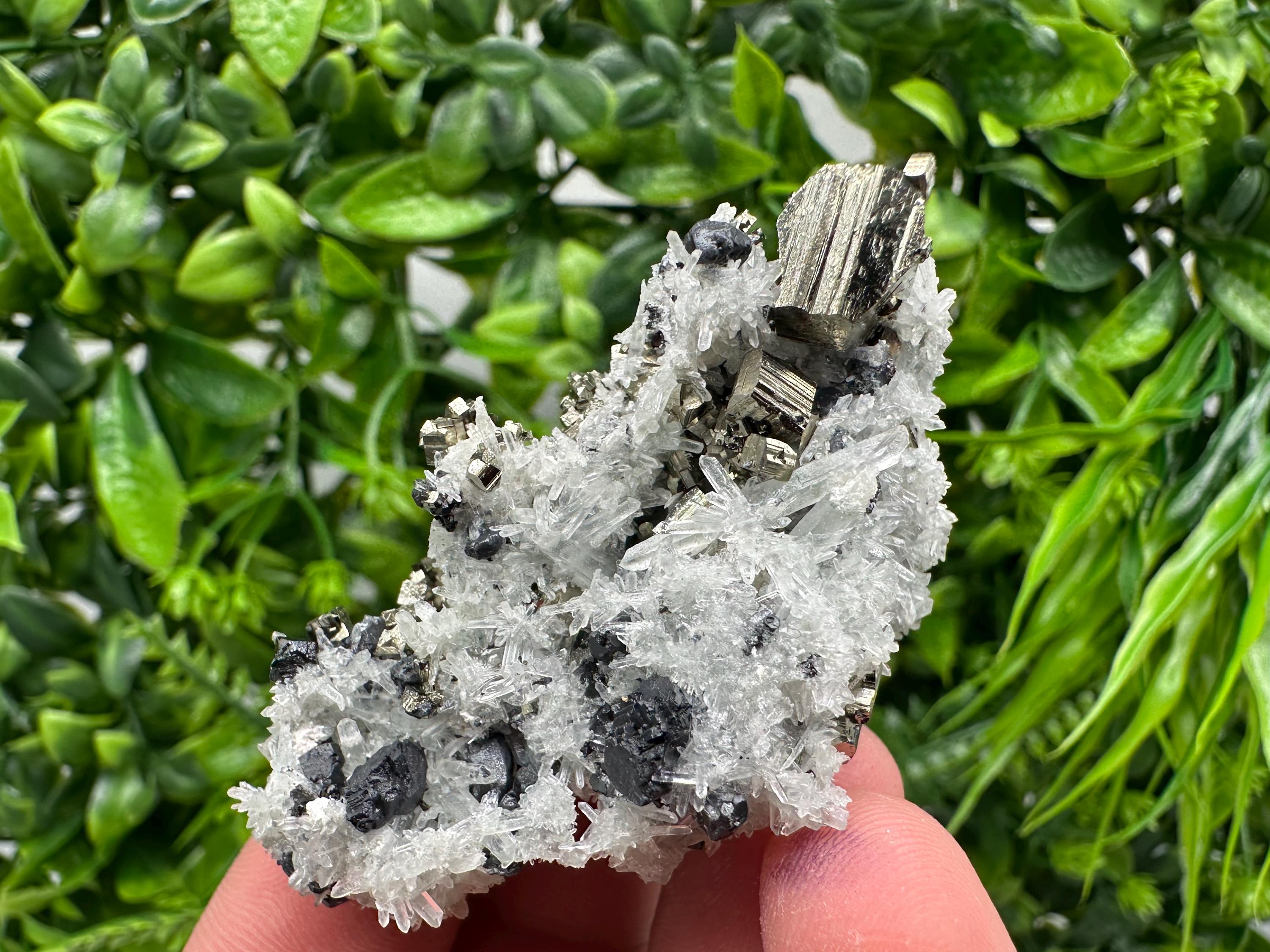 Pyrite Sphalerite Quartz Calcite Mineral Specimen, Madan Bulgaria