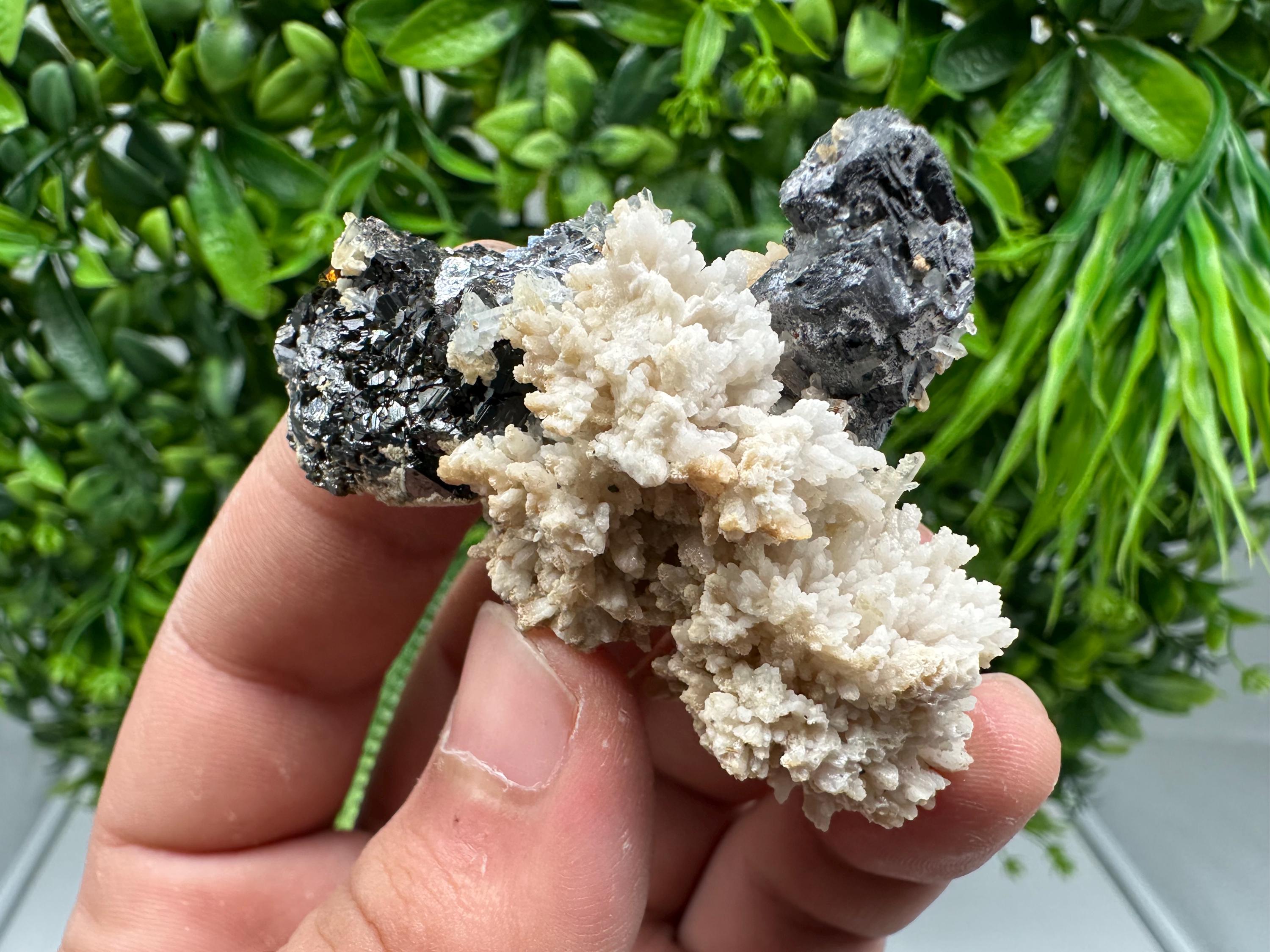 Wonderful Skeletal Galena,Sphalerite on Quartz whit Calcite,from 9 th September mine,Bulgaria,natural,collection mineral specimen,crystal