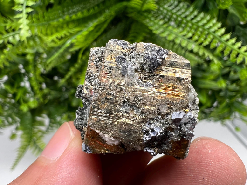 Red Rainbow Pyrite Hematite Cluster, Borieva Mine Crystal, Home Decor Stone