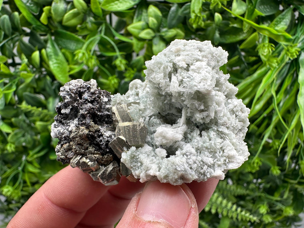Red Pyrite on Green Quartz, Sphalerite Specimen, Borieva Mine