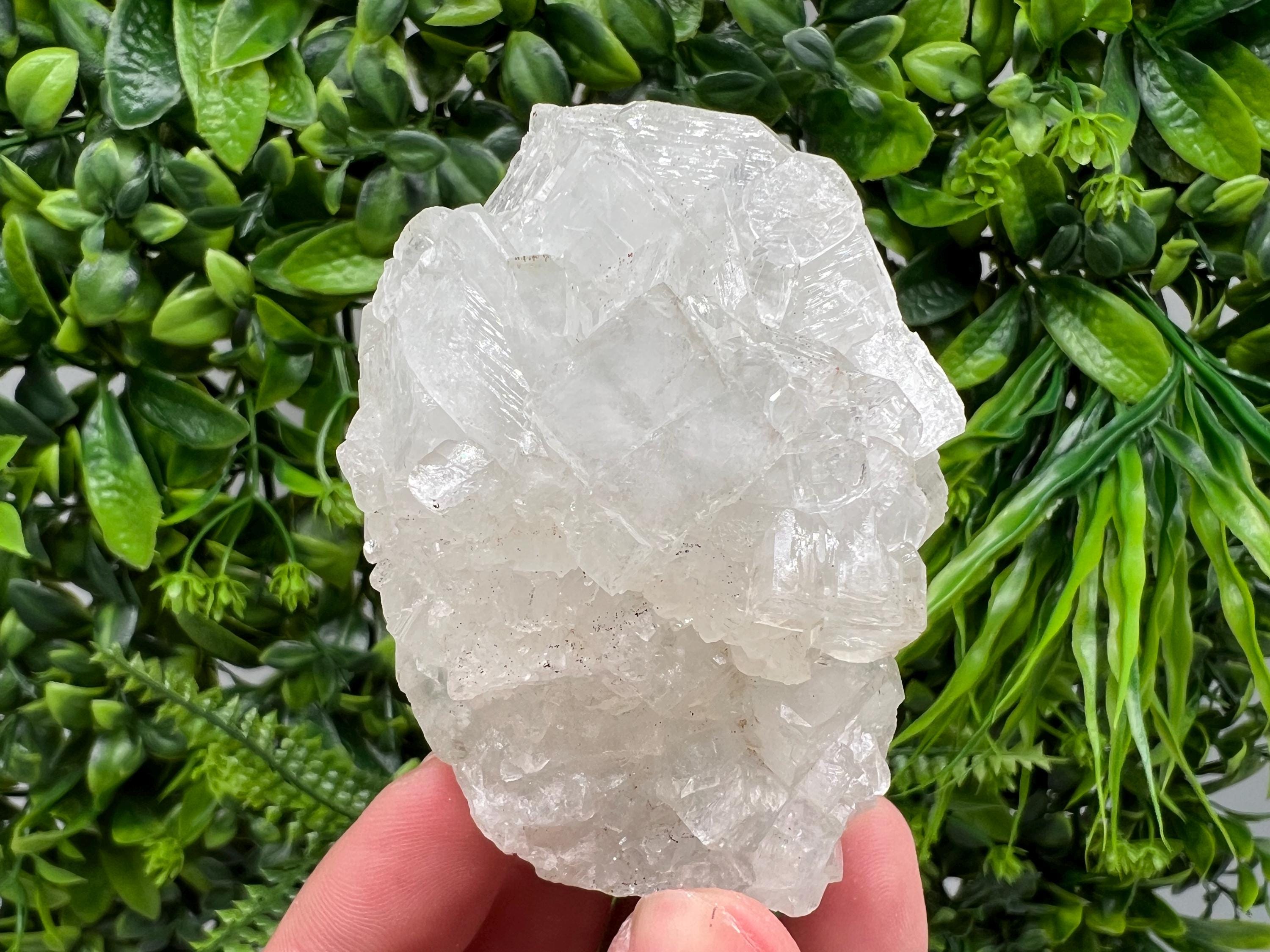 Transparent Apophyllite on Chalcedony, India Mineral Specimen