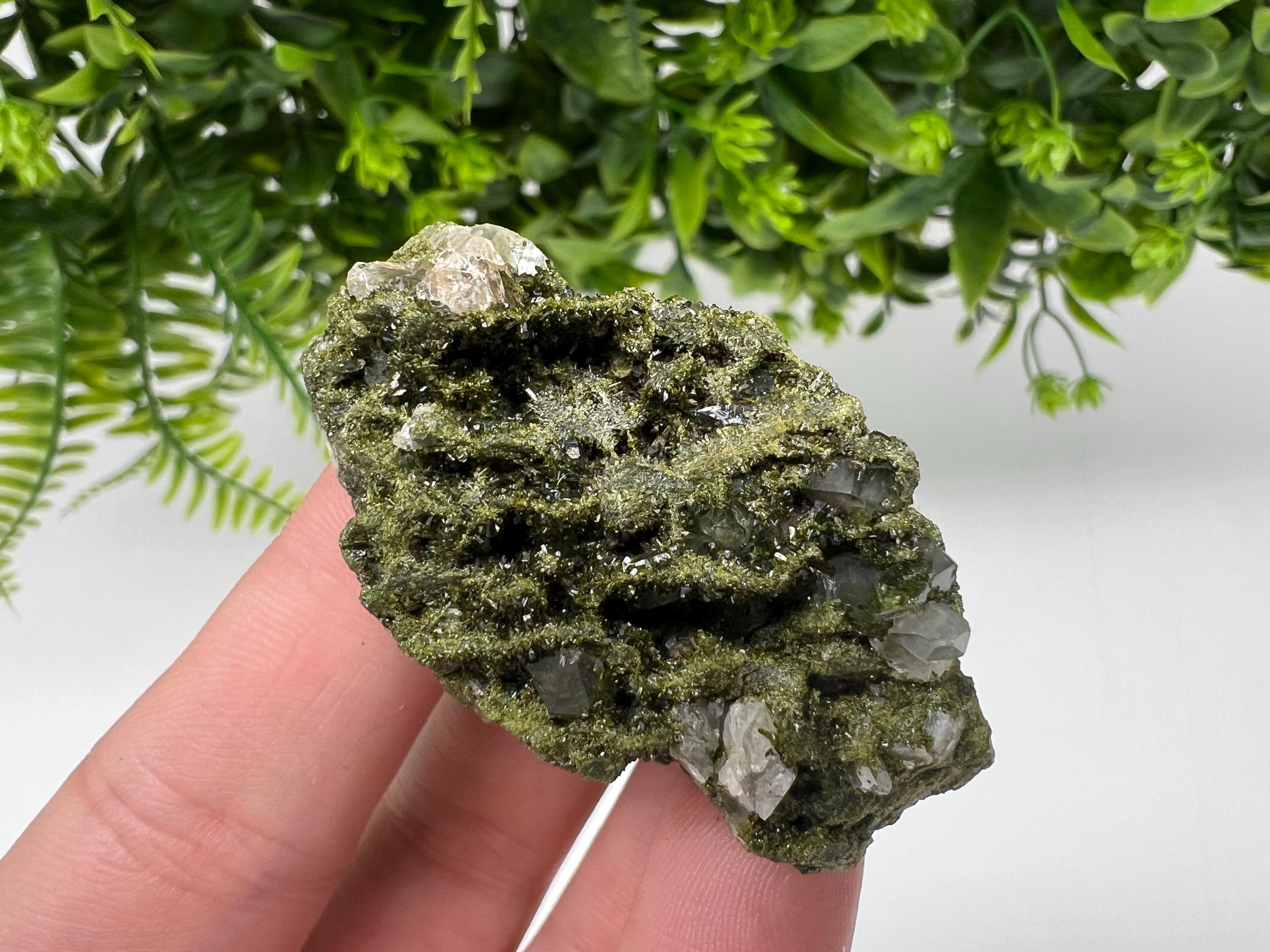 Rare Green Epidote with Quartz Crystals - Eastern Anatolian Turkey