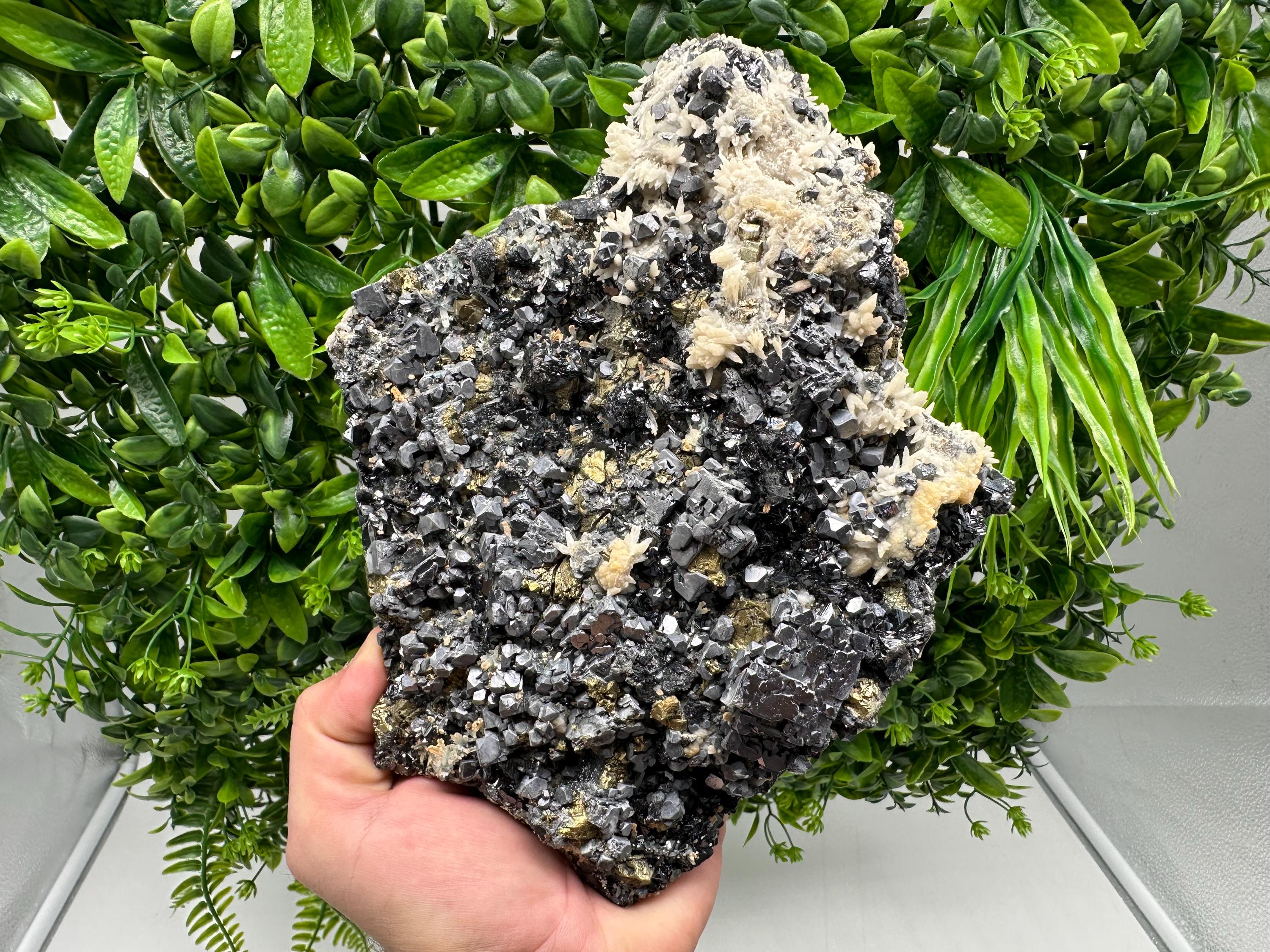Galena Sphalerite Siderite on Quartz Mineral Specimen, Madan Bulgaria