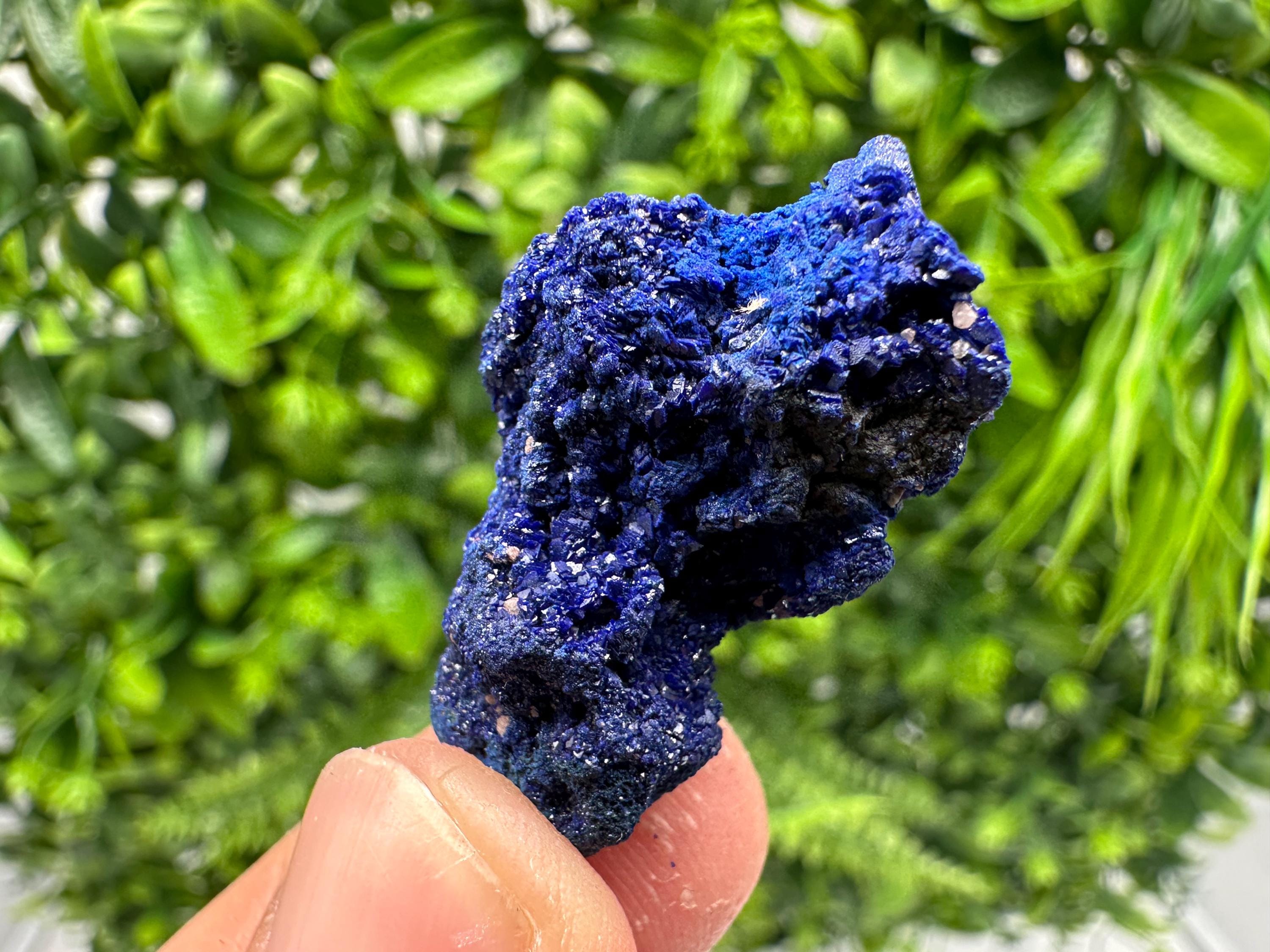 Crystallized Azurite-Kerrouchen,Morocco-Blue Azurite Specimen-High Quality Blue Azurite-Azurite Mineral Specimen, gemmy,lustrous of Azurite