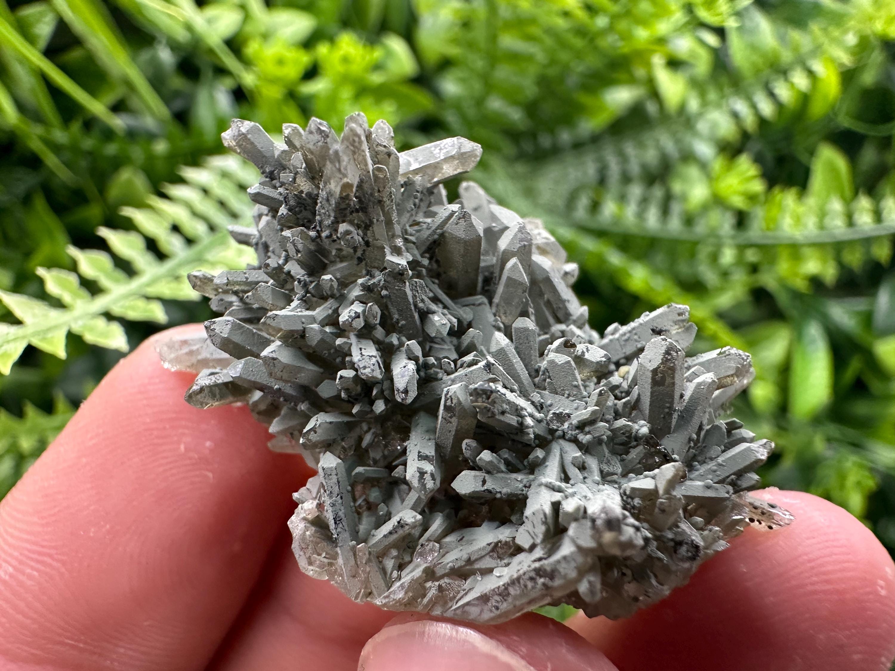 Chlorite Quartz Cluster, Rare Mineral Specimen, Bulgaria