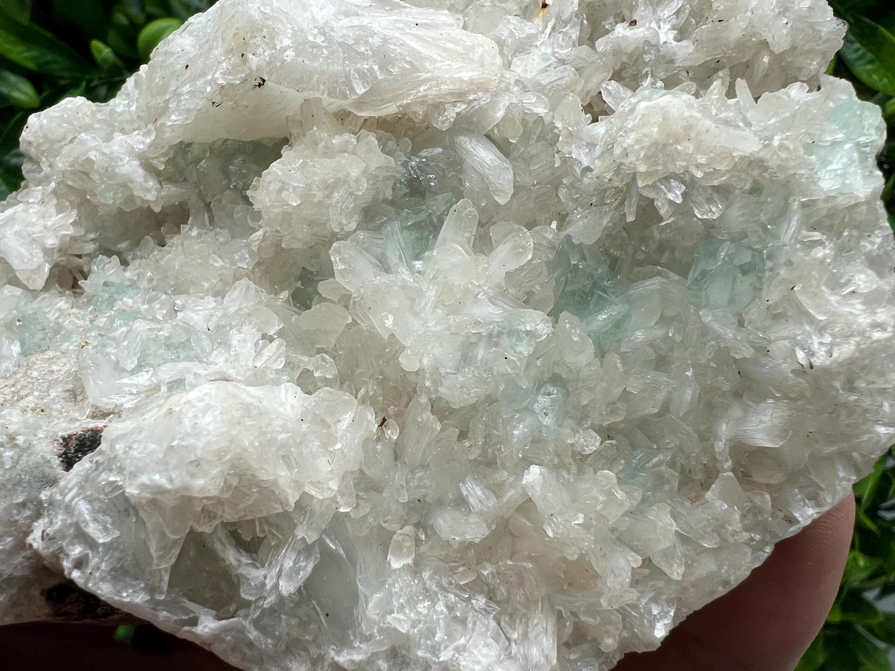 Transparent Apophyllite on Chalcedony, India Mineral Specimen