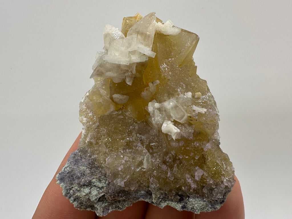 Yellow Fluorite with Calcite, Spain Mineral Specimen