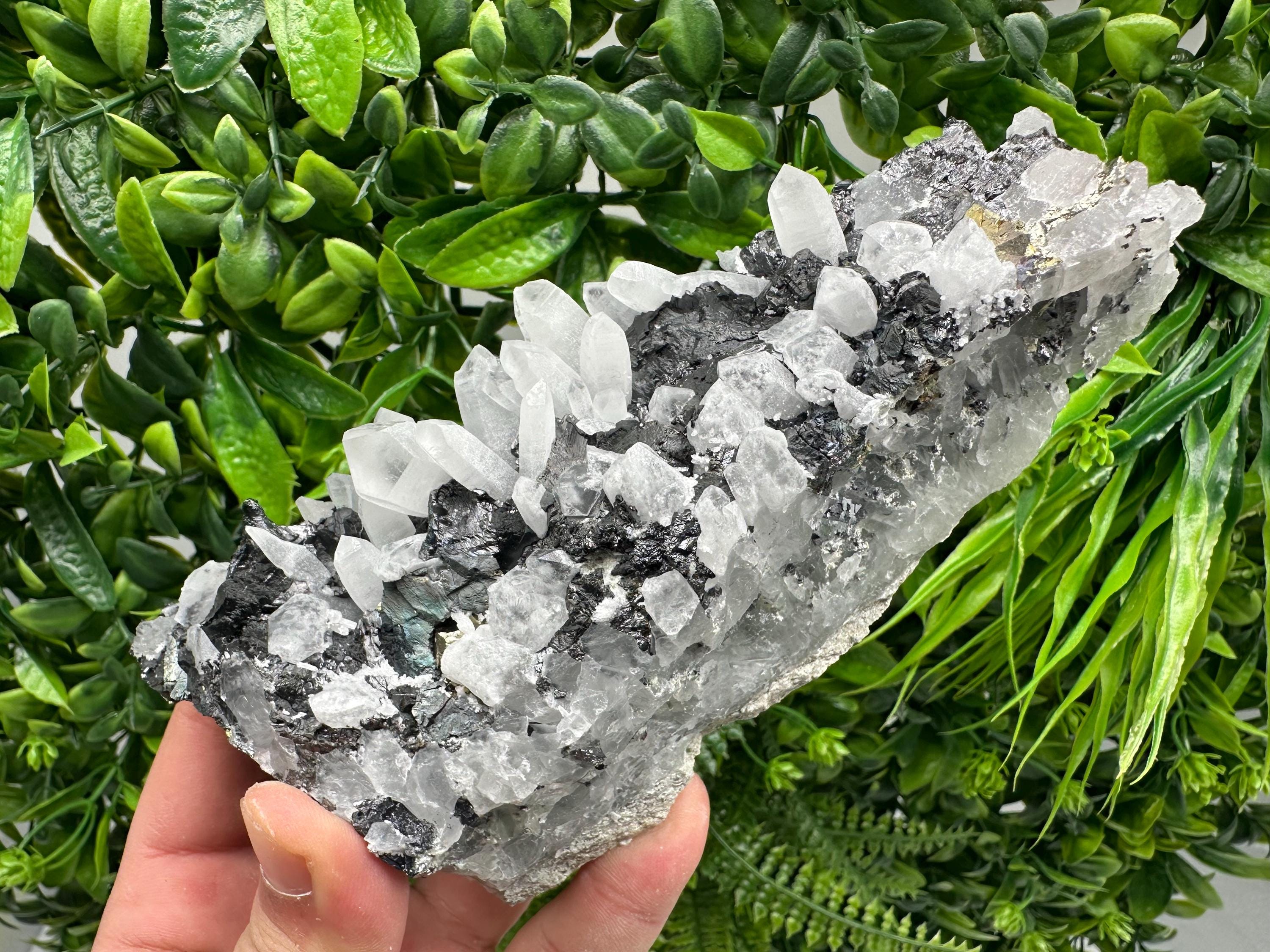 Galena,Sphalerite,Quartz Cluster, Borieva Mine, Bulgaria: Natural Mineral Decor
