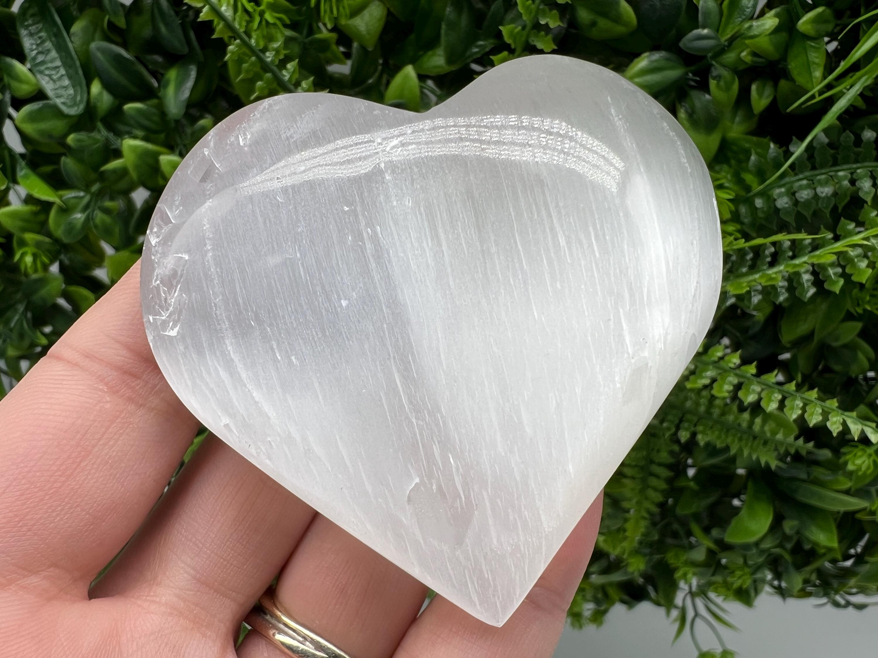 Selenite Heart: Charging Crystal, Energy Stone (7cm)