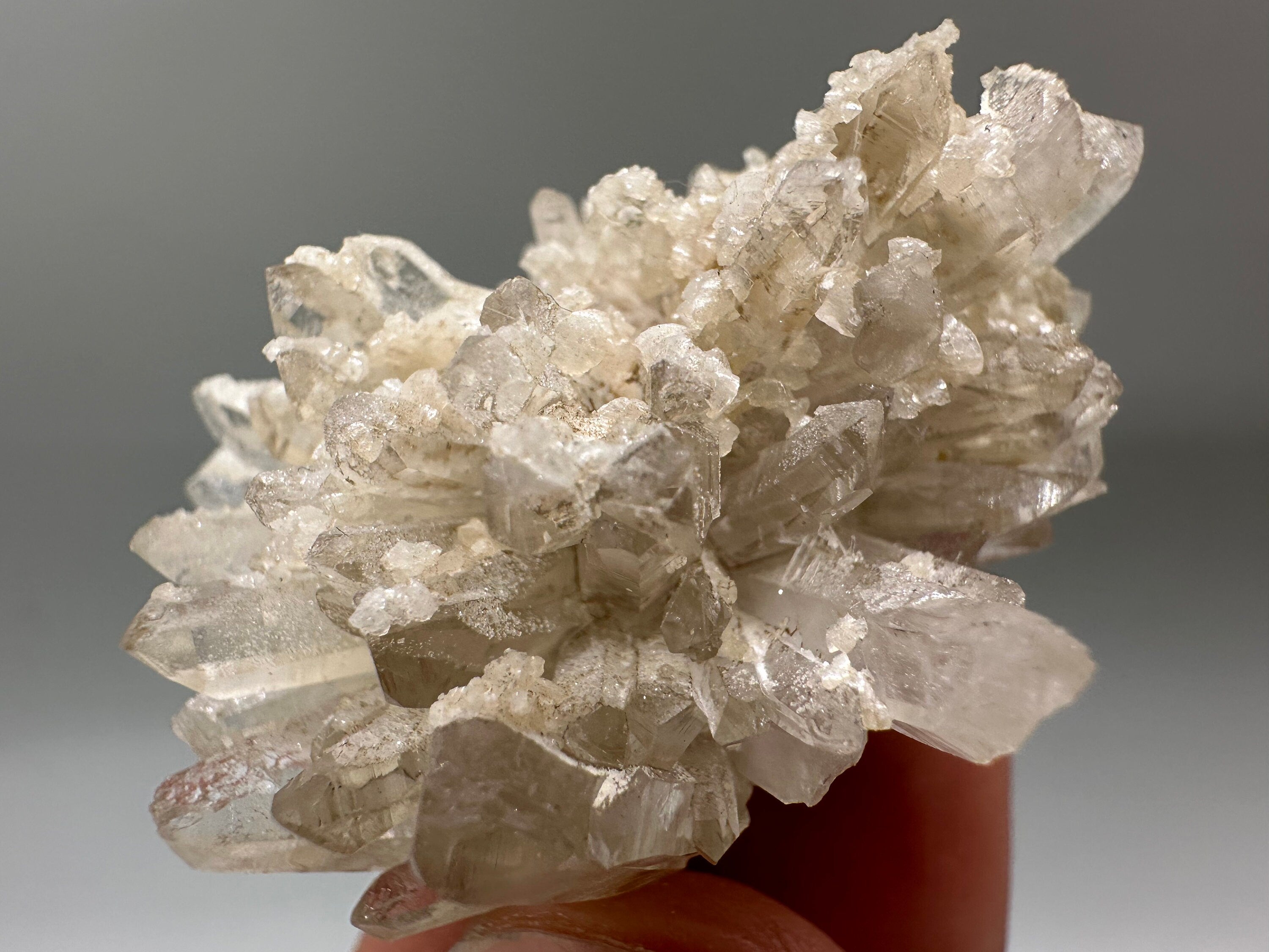 Transparent Quartz with Calcite: Krushev dol Bulgaria Crystal