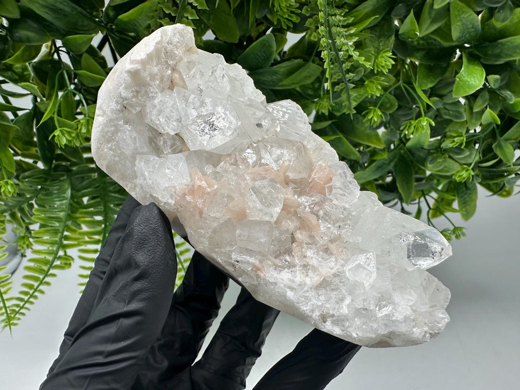 Apophyllite Stilbite on Chalcedony, Natural Mineral Specimen, India