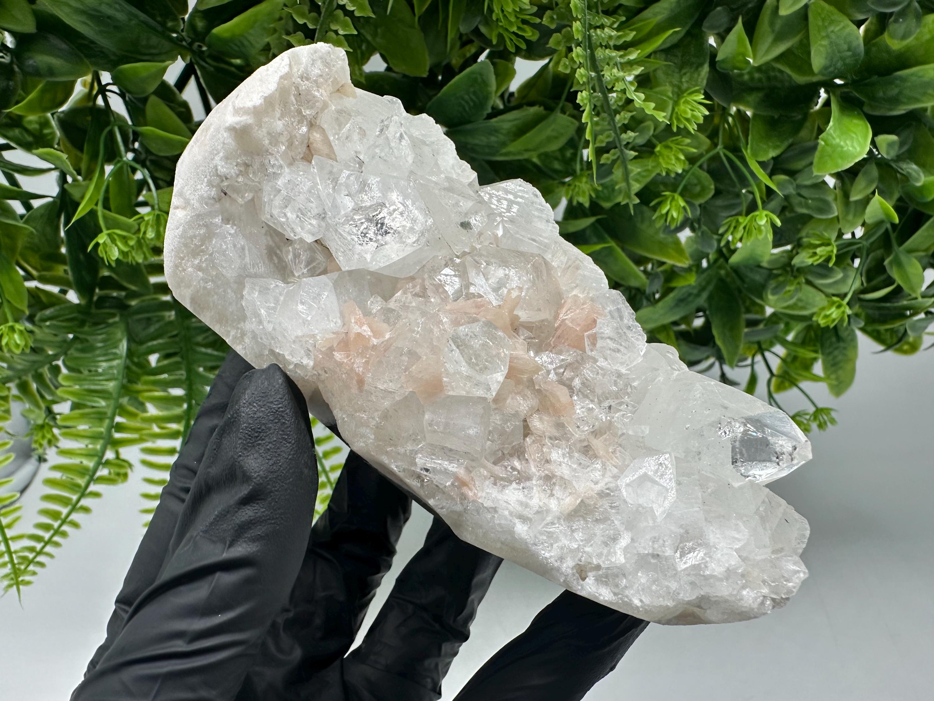 Apophyllite Stilbite on Chalcedony, Natural Mineral Specimen, India