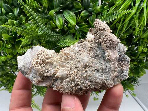 Calcite on Quartz Mineral Specimen: Madan, Bulgaria Collectible Stone
