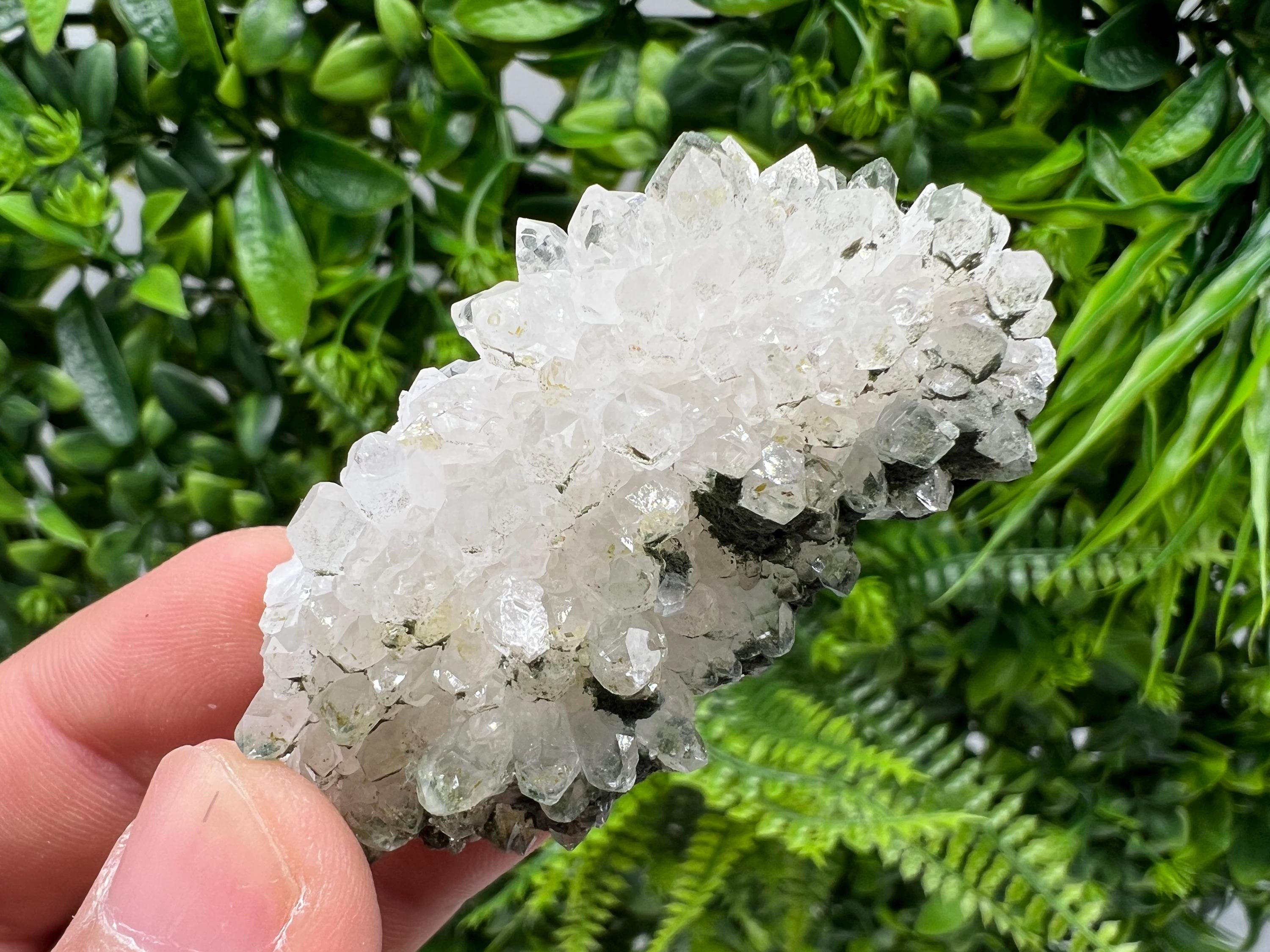 Transparent Quartz on Chlorite Matrix, Borieva Mine Mineral Specimen