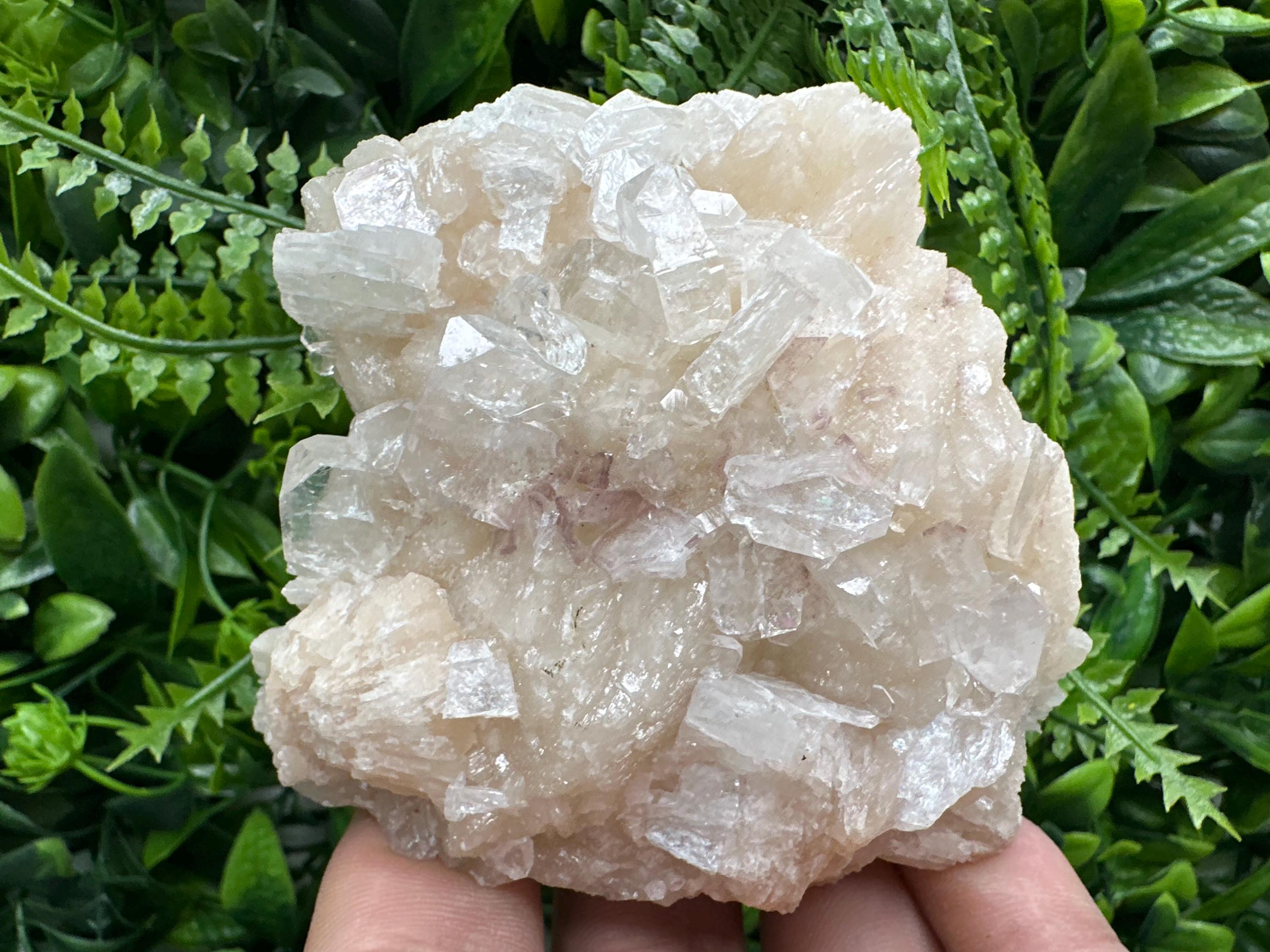 Apophyllite Stilbite on Chalcedony, India Mineral Specimen (9/7/6 cm)