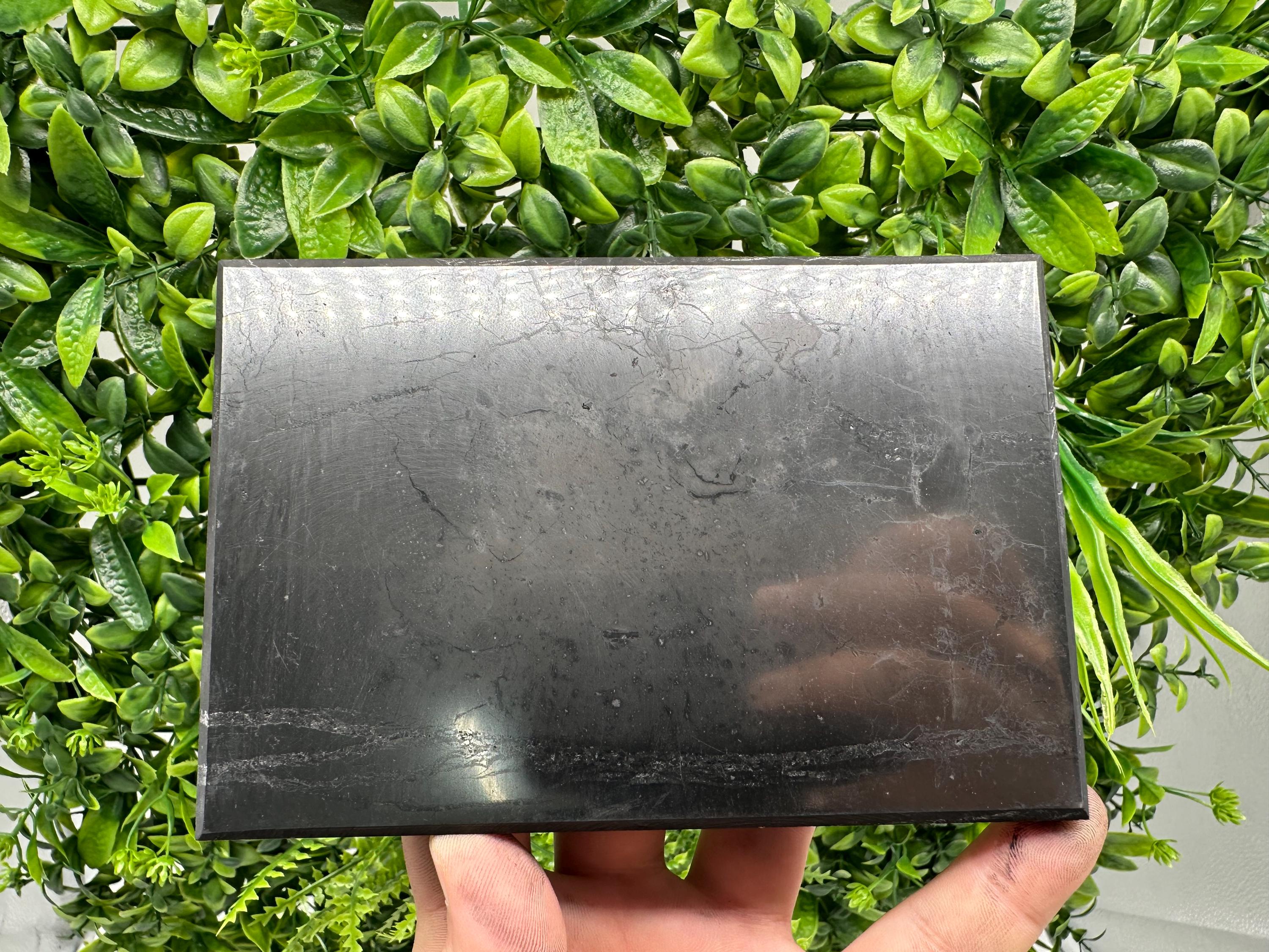 Polished Shungite Tile: Karelian Protection Plate (15/10cm)