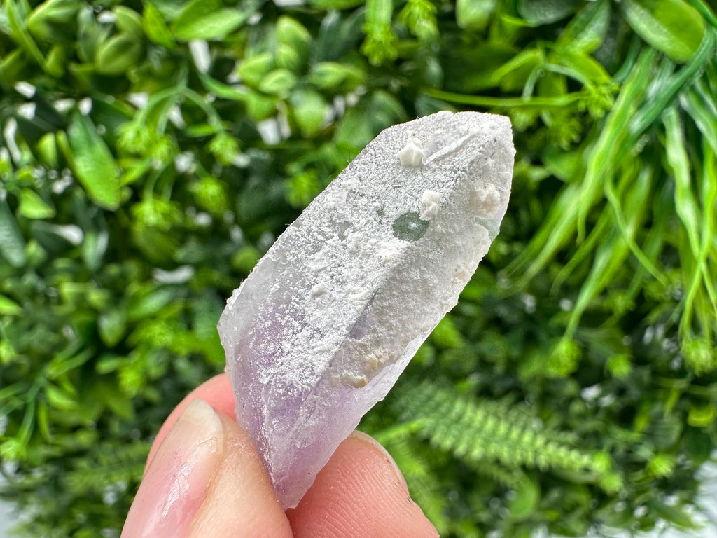 Phantom Amethyst Crystal with Cerussite, Bulgarian Mineral Specimen