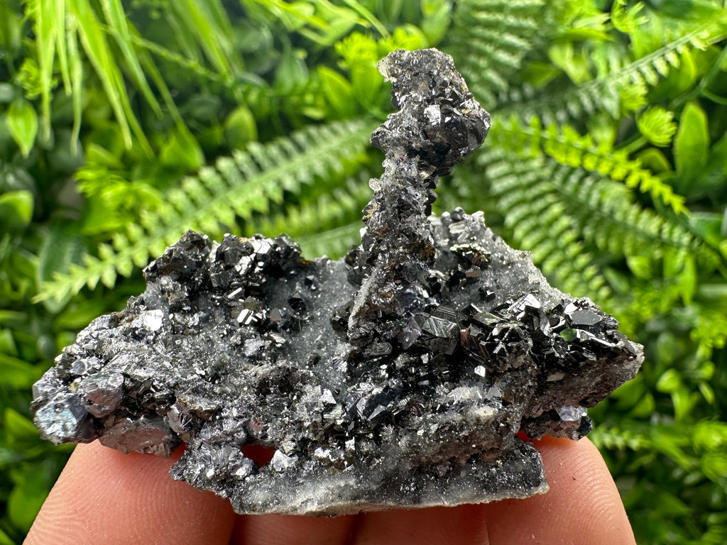 Galena Pyrite Sphalerite on Quartz Crystal, Bulgaria Mineral Specimen