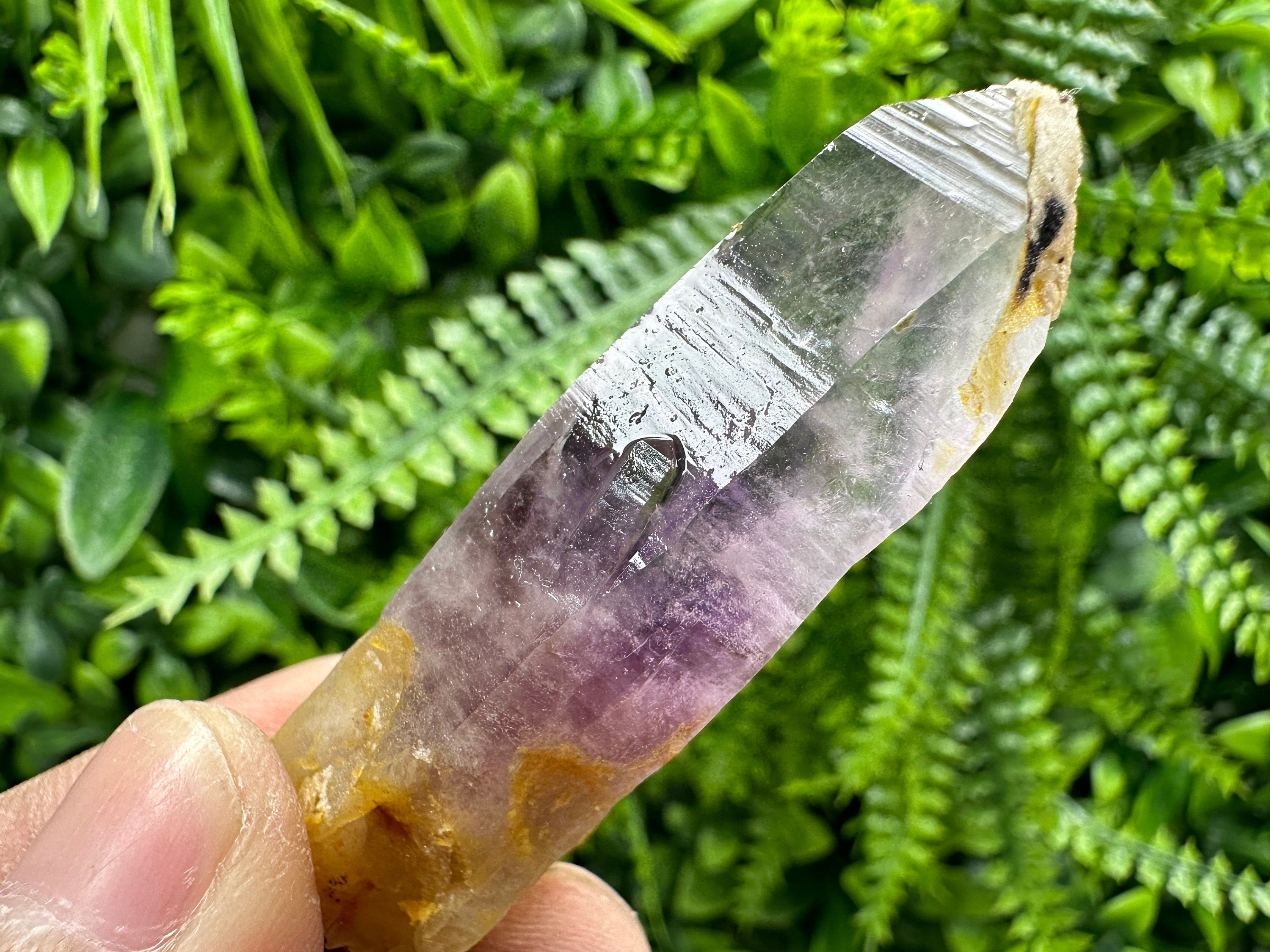 Amethyst Phantom Crystal with Cerussite, Bulgarian Mineral Specimen
