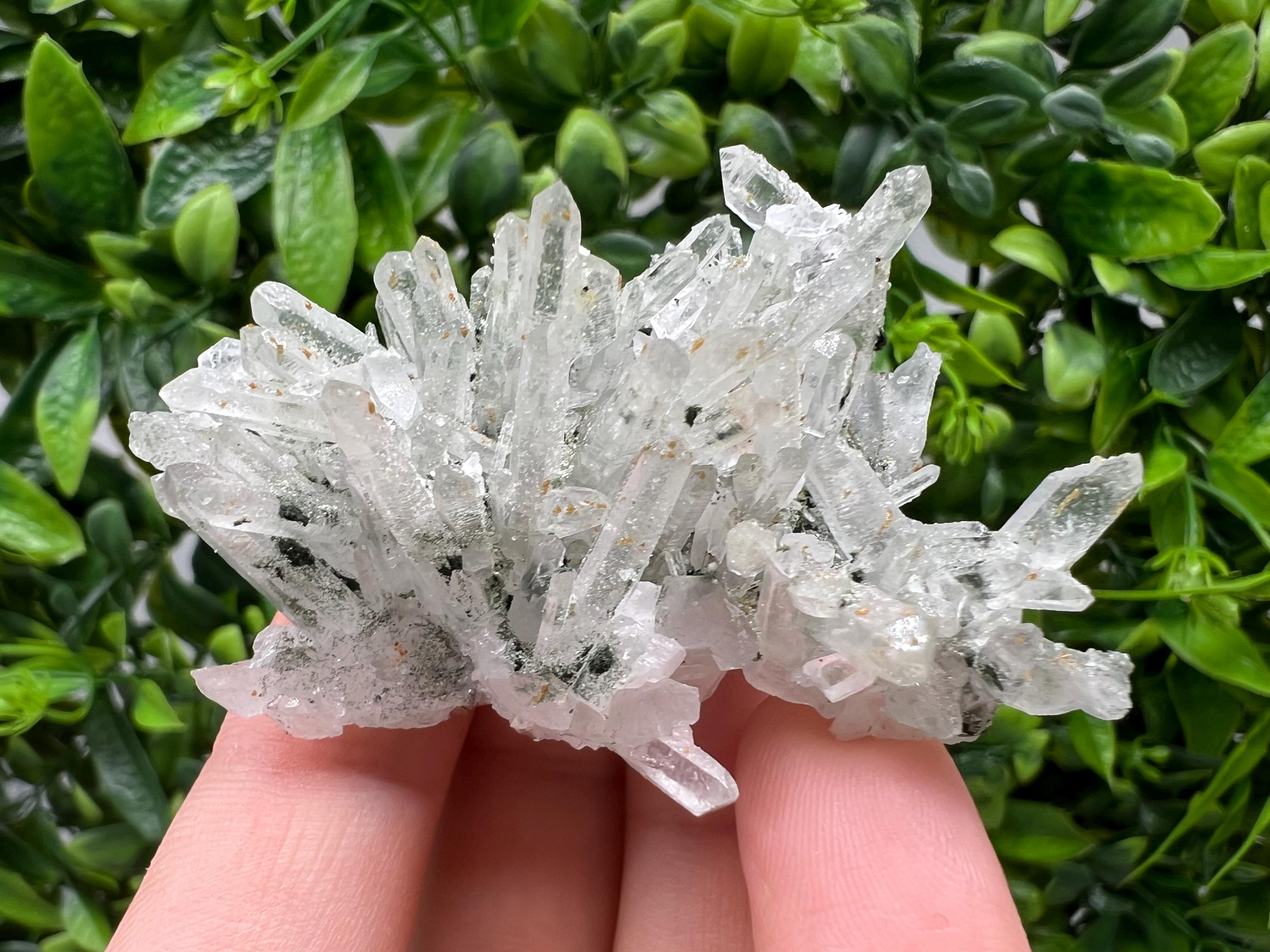 Lovely specimen Green Quartz inclusions Chlorite and Sphalerite/ Natural minerals/ Souvenir crystal gift minerals famous 9th September/Madan