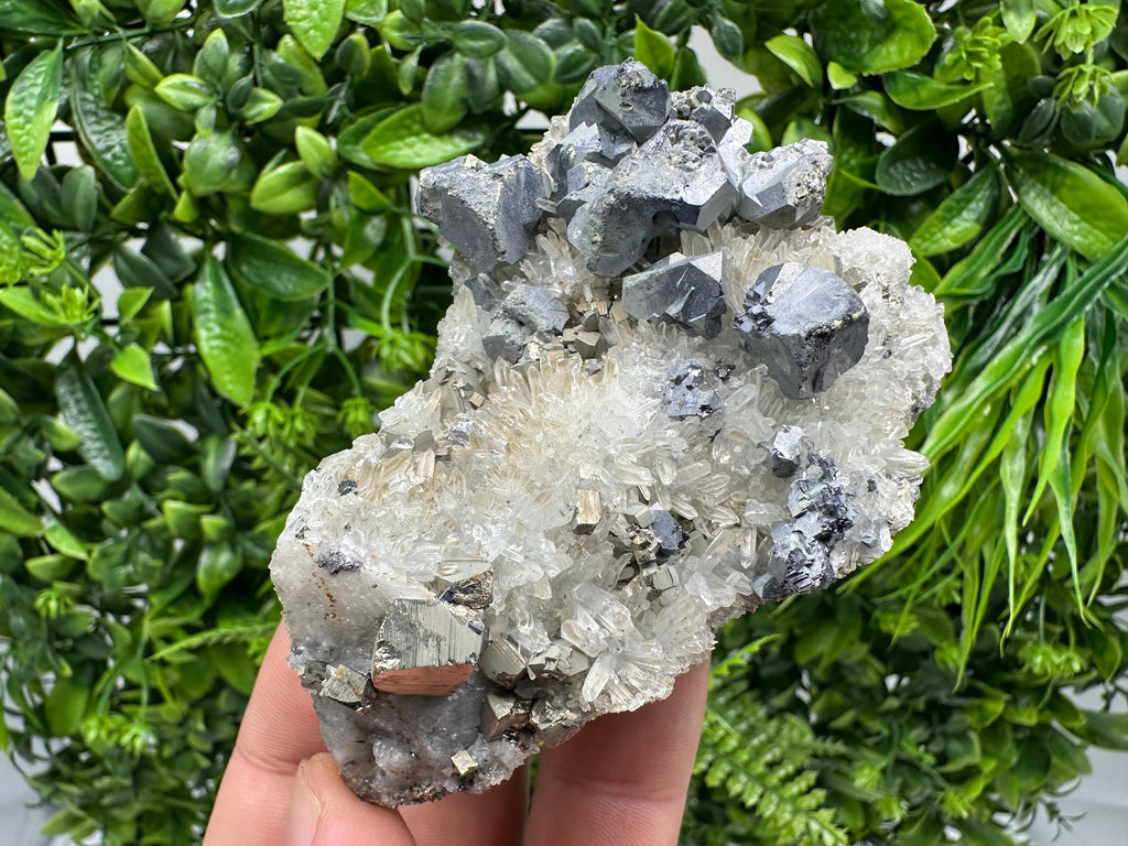 Galena Sphalerite Chalcopyrite Quartz Mineral Specimen: Djurcovo Mine, Bulgaria