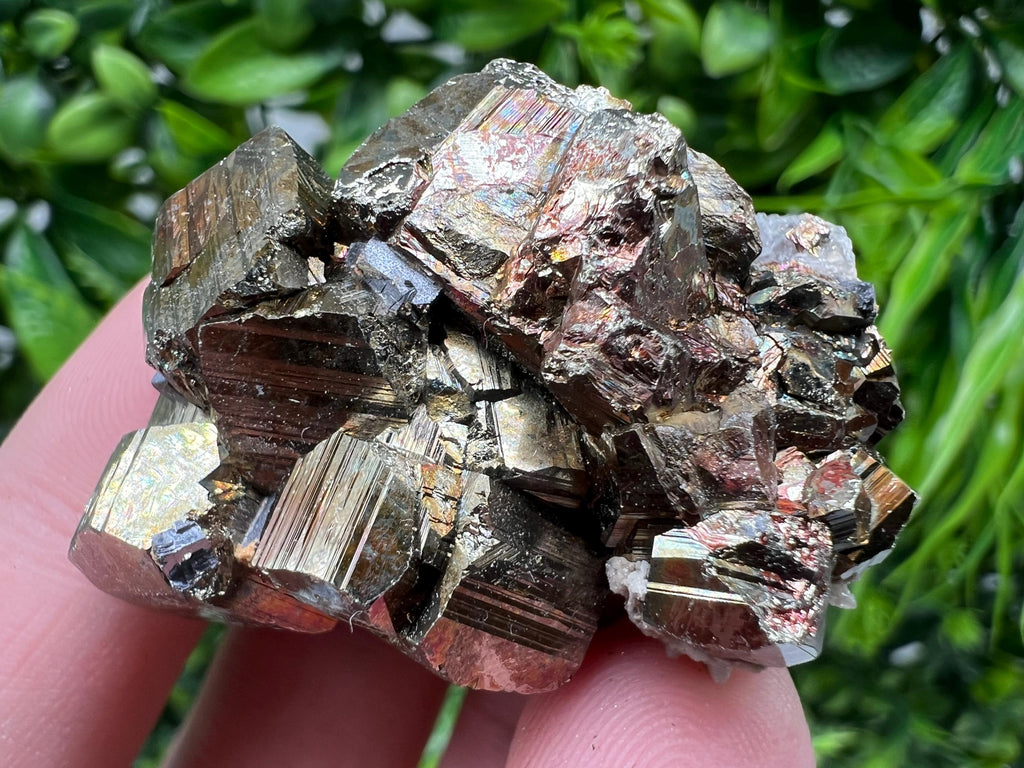 Rainbow Pyrite with Calcite, Borieva Bulgaria Crystal
