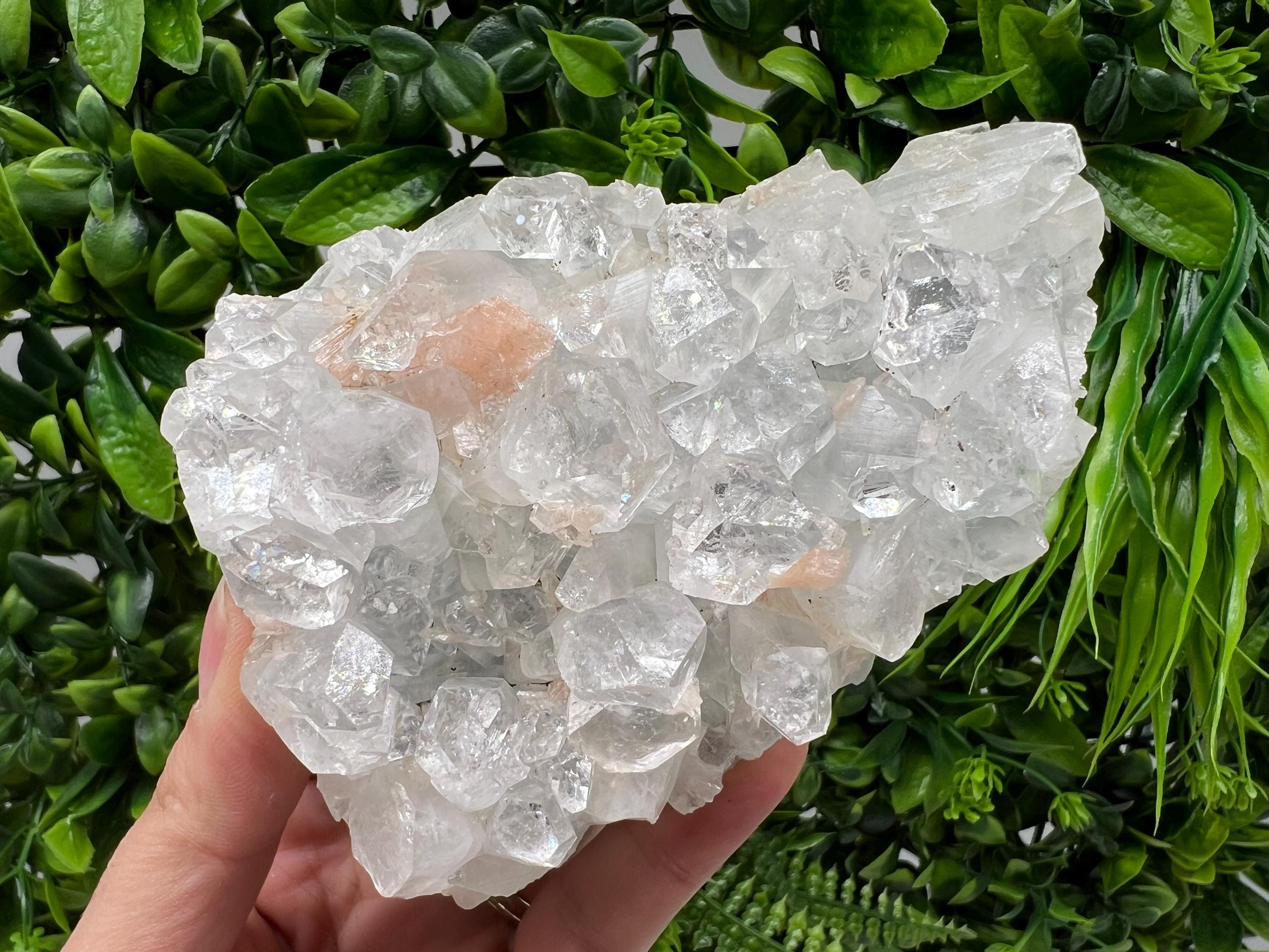 Apophyllite Stilbite on Chalcedony, Natural Mineral Specimen, India